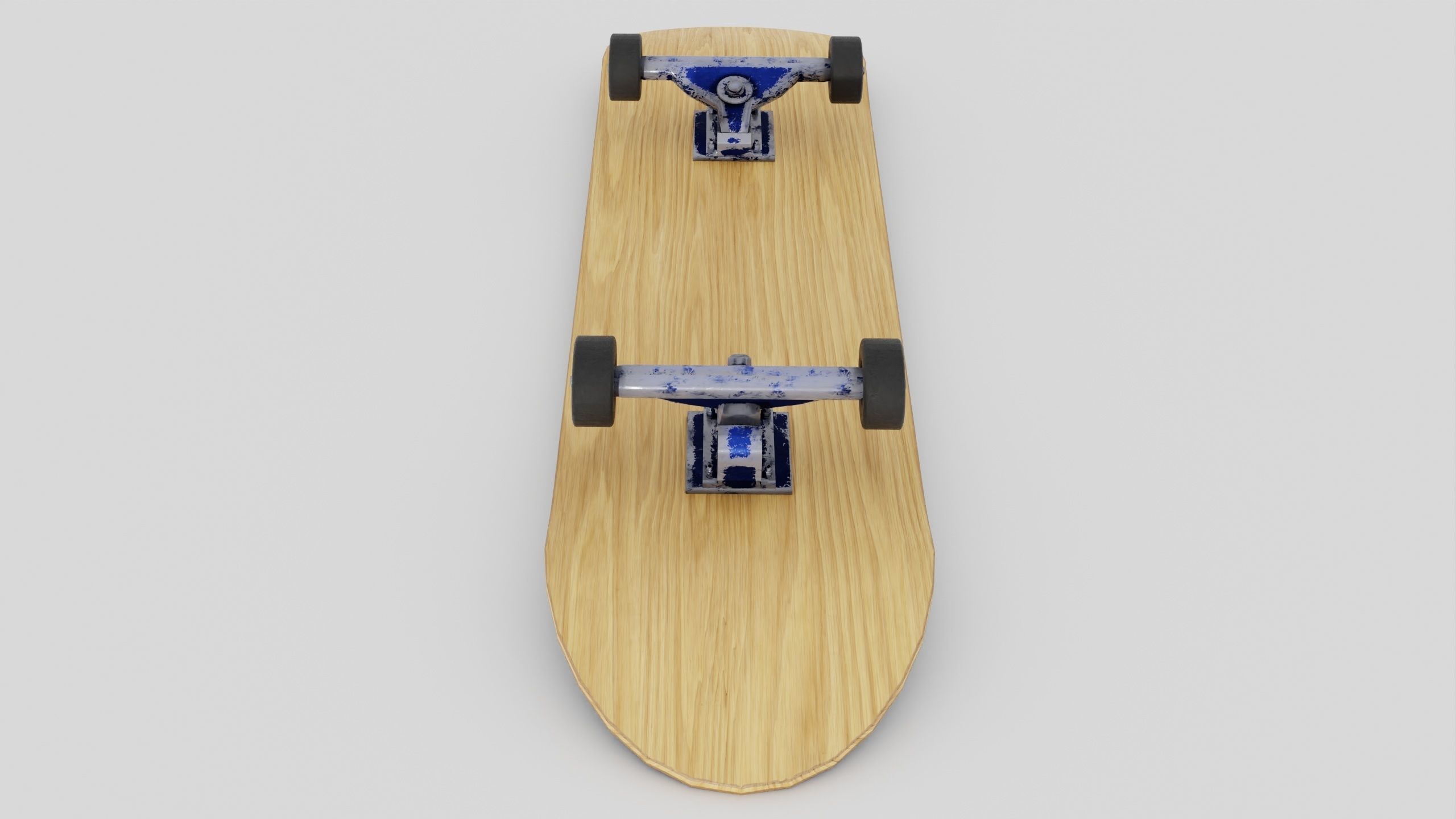 Skateboard wooden with wheels 3D model_4