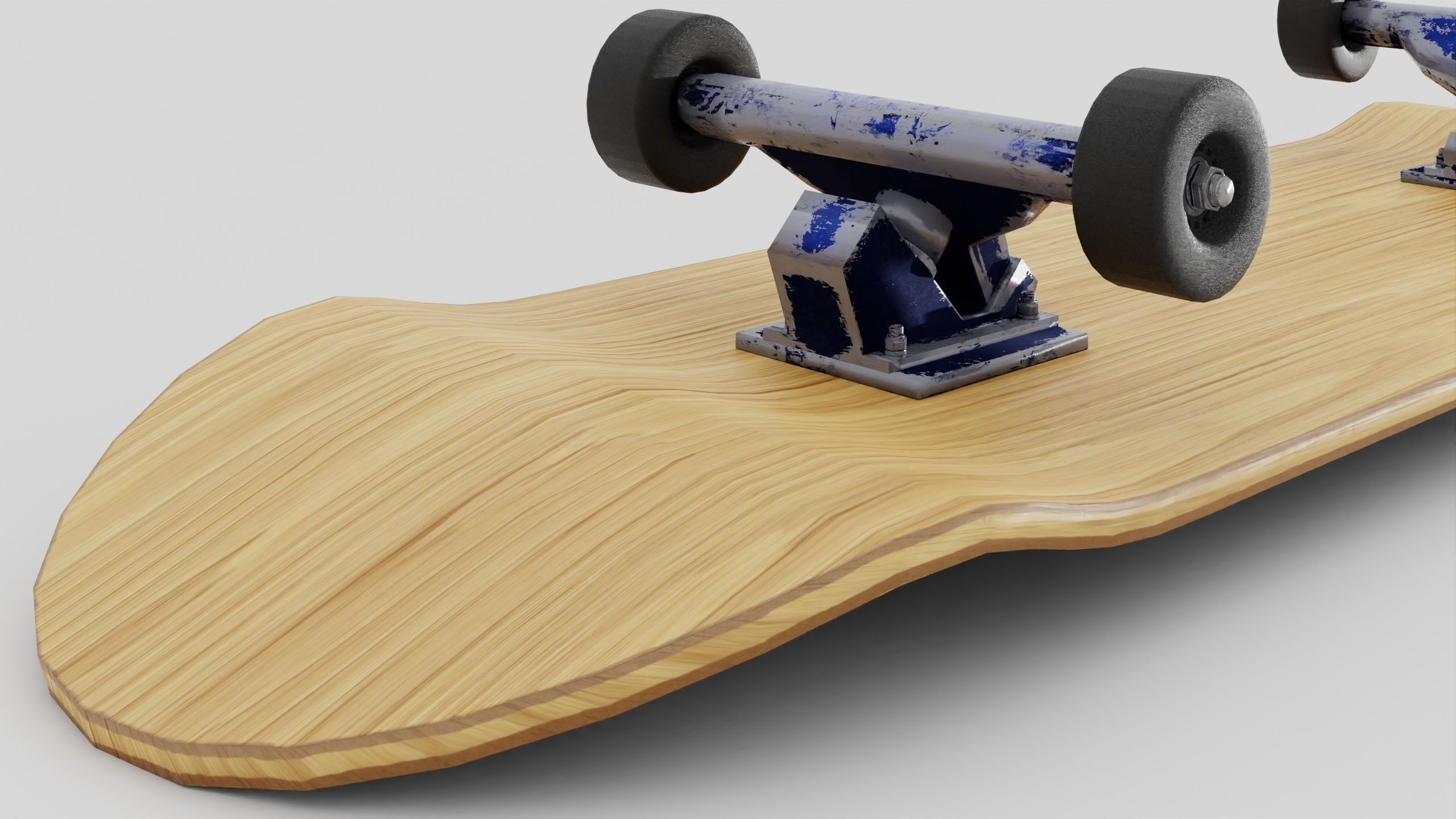 Skateboard wooden with wheels 3D model_27