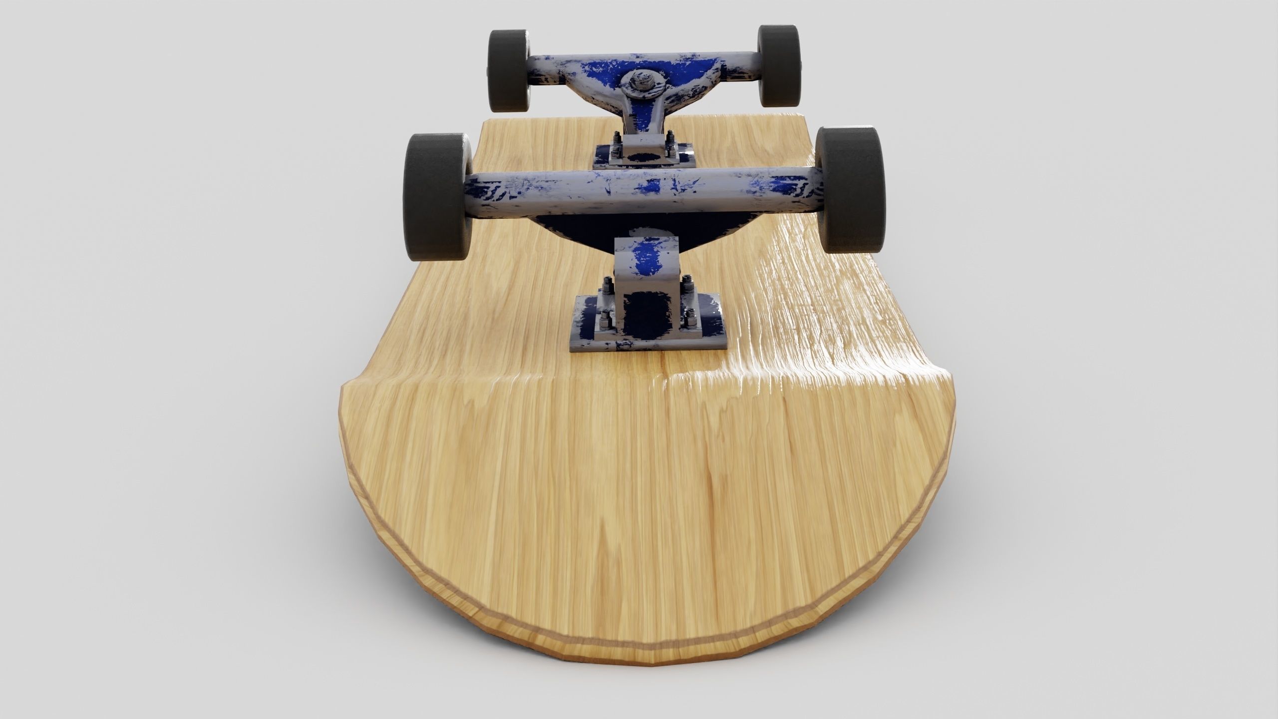 Skateboard wooden with wheels 3D model_26