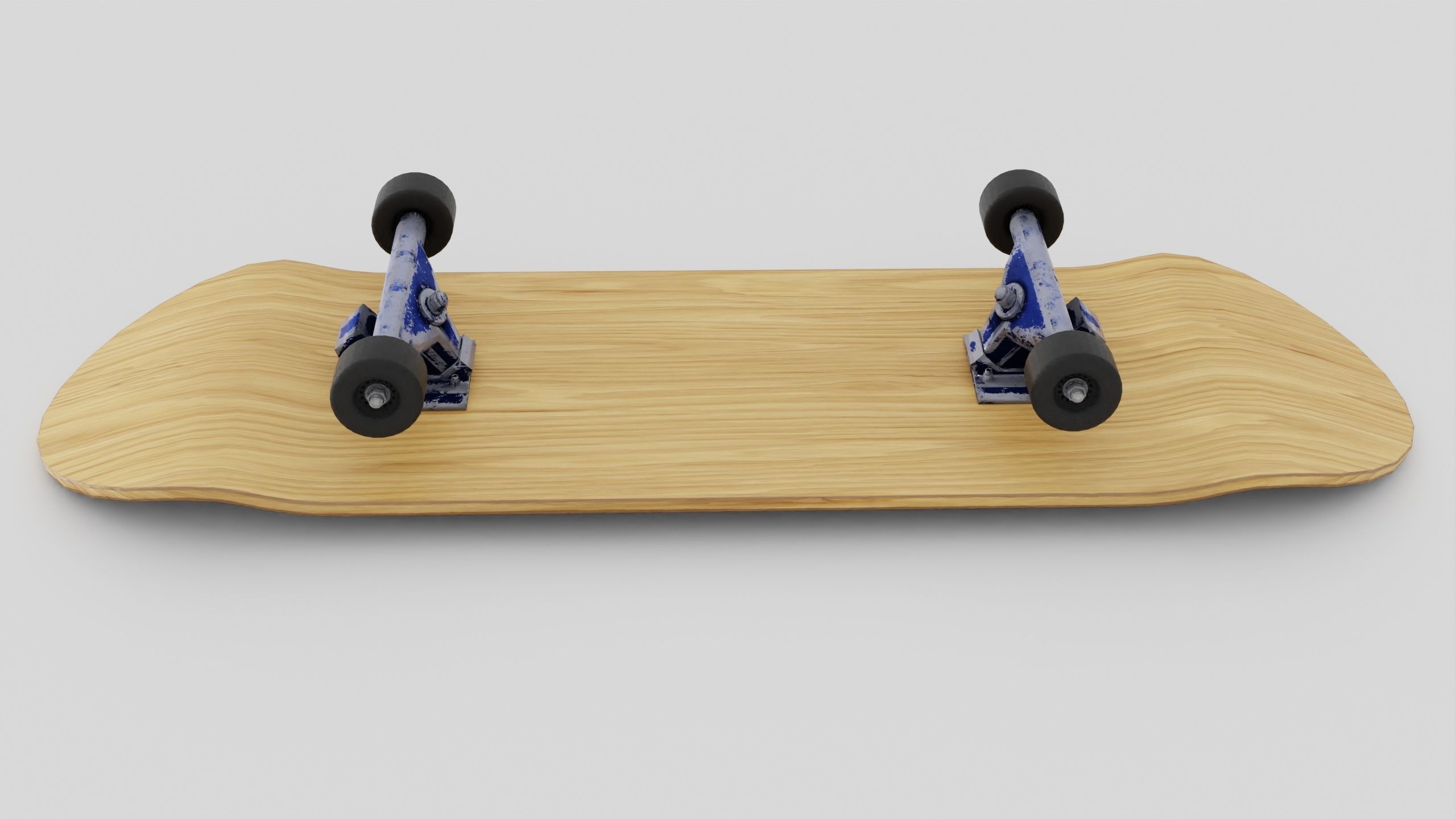 Skateboard wooden with wheels 3D model_6