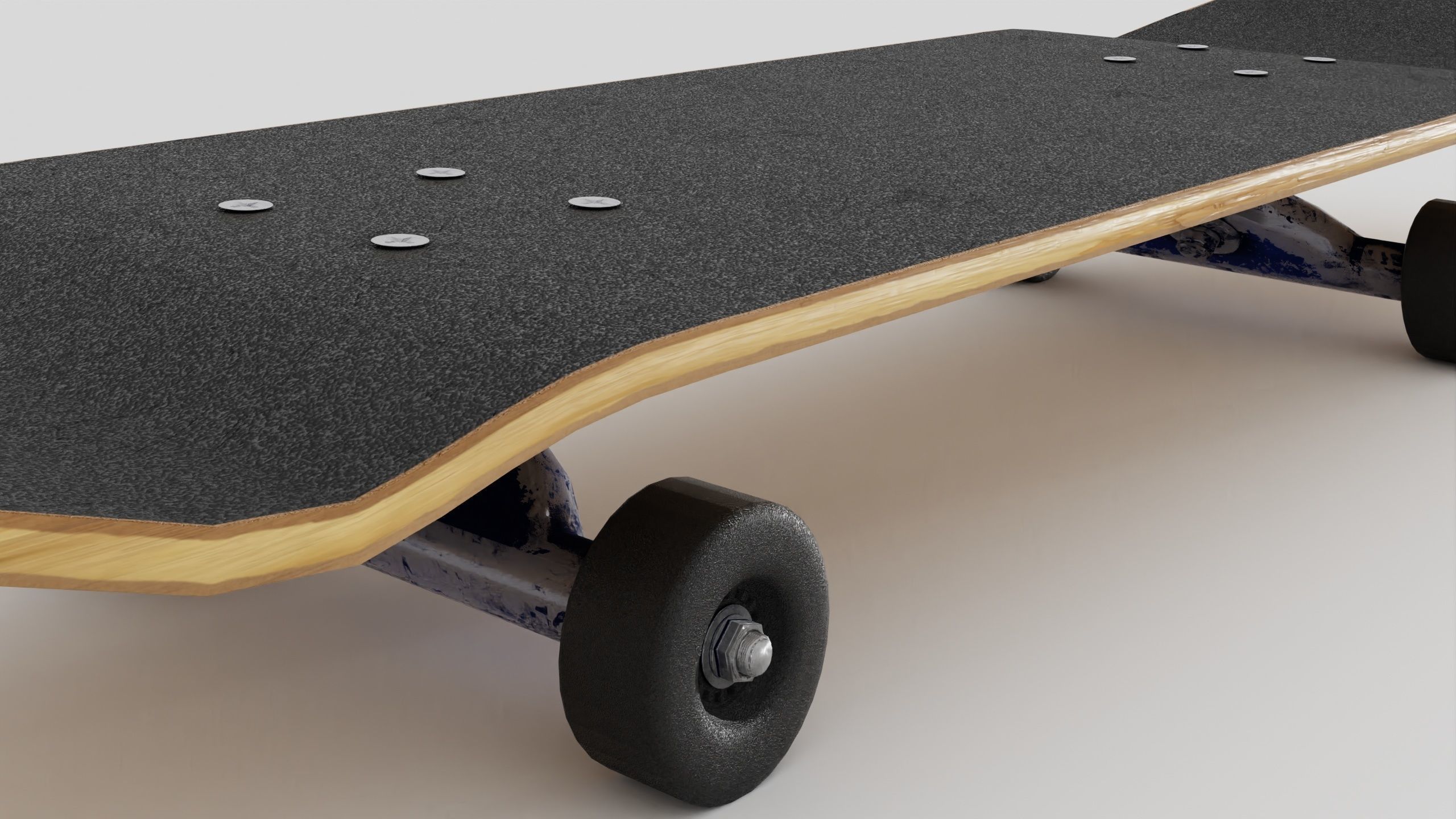 Skateboard wooden with wheels 3D model_33