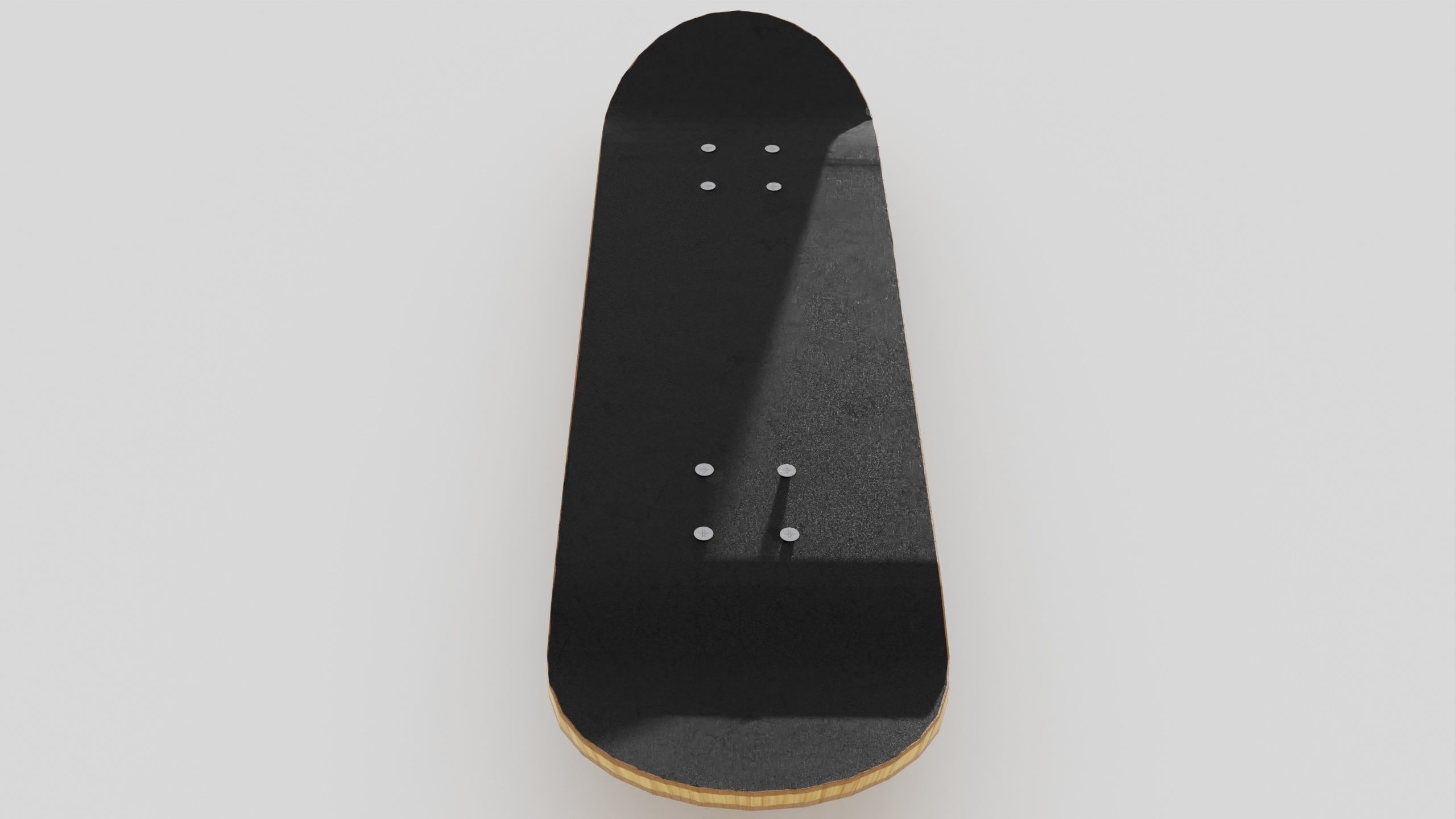 Skateboard wooden with wheels 3D model_9