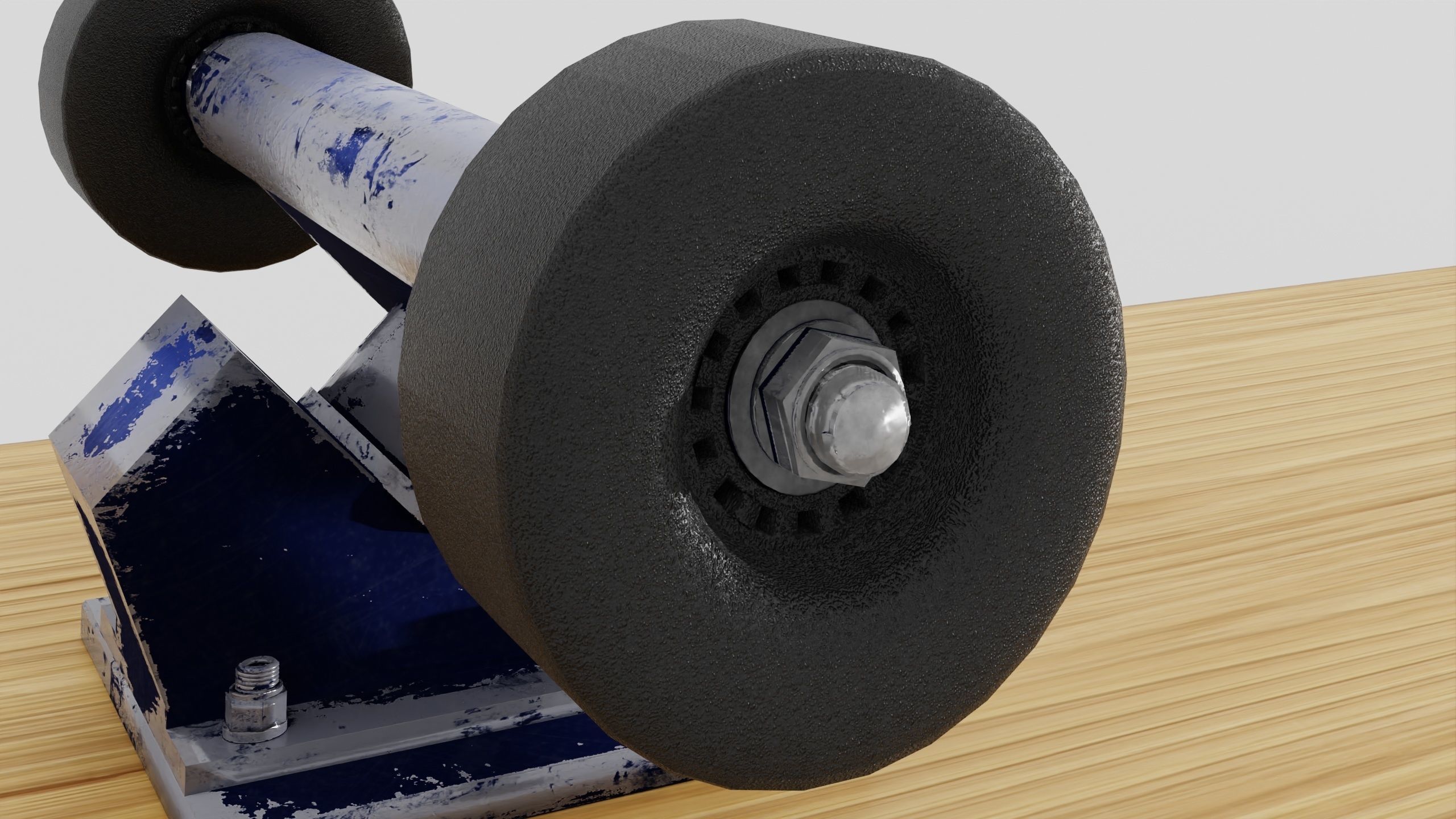 Skateboard wooden with wheels 3D model_31