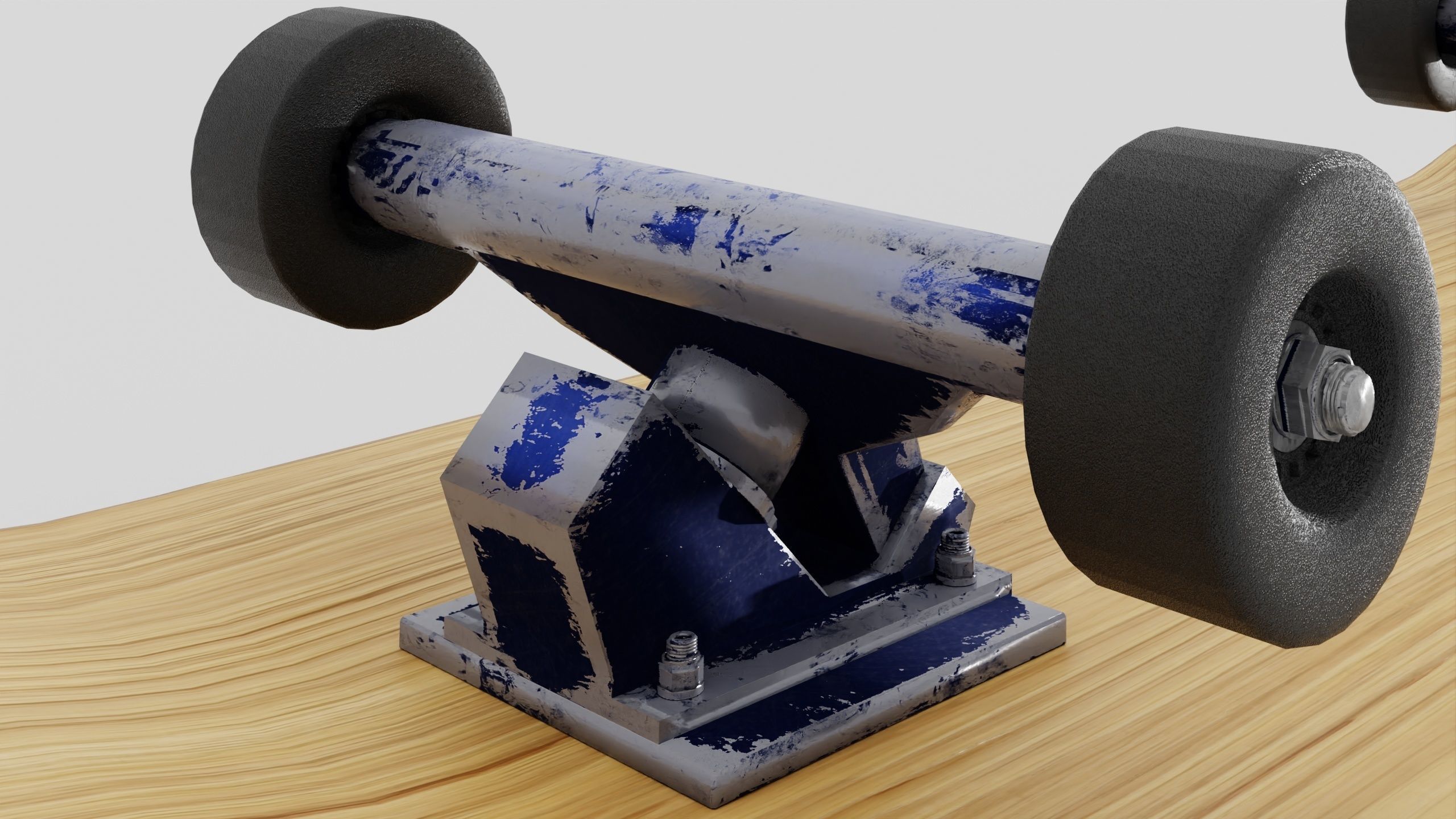 Skateboard wooden with wheels 3D model_30