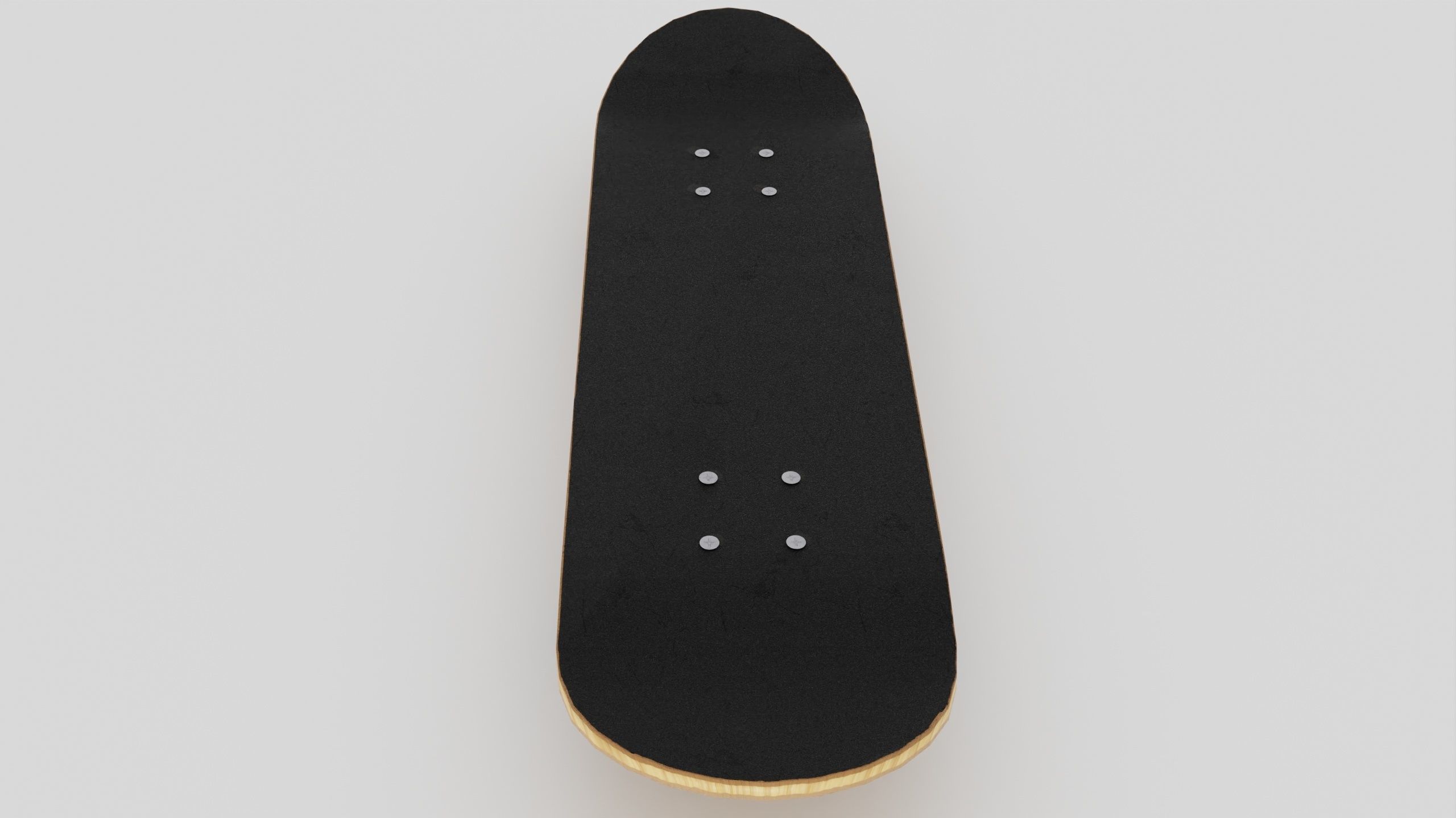 Skateboard wooden with wheels 3D model_13