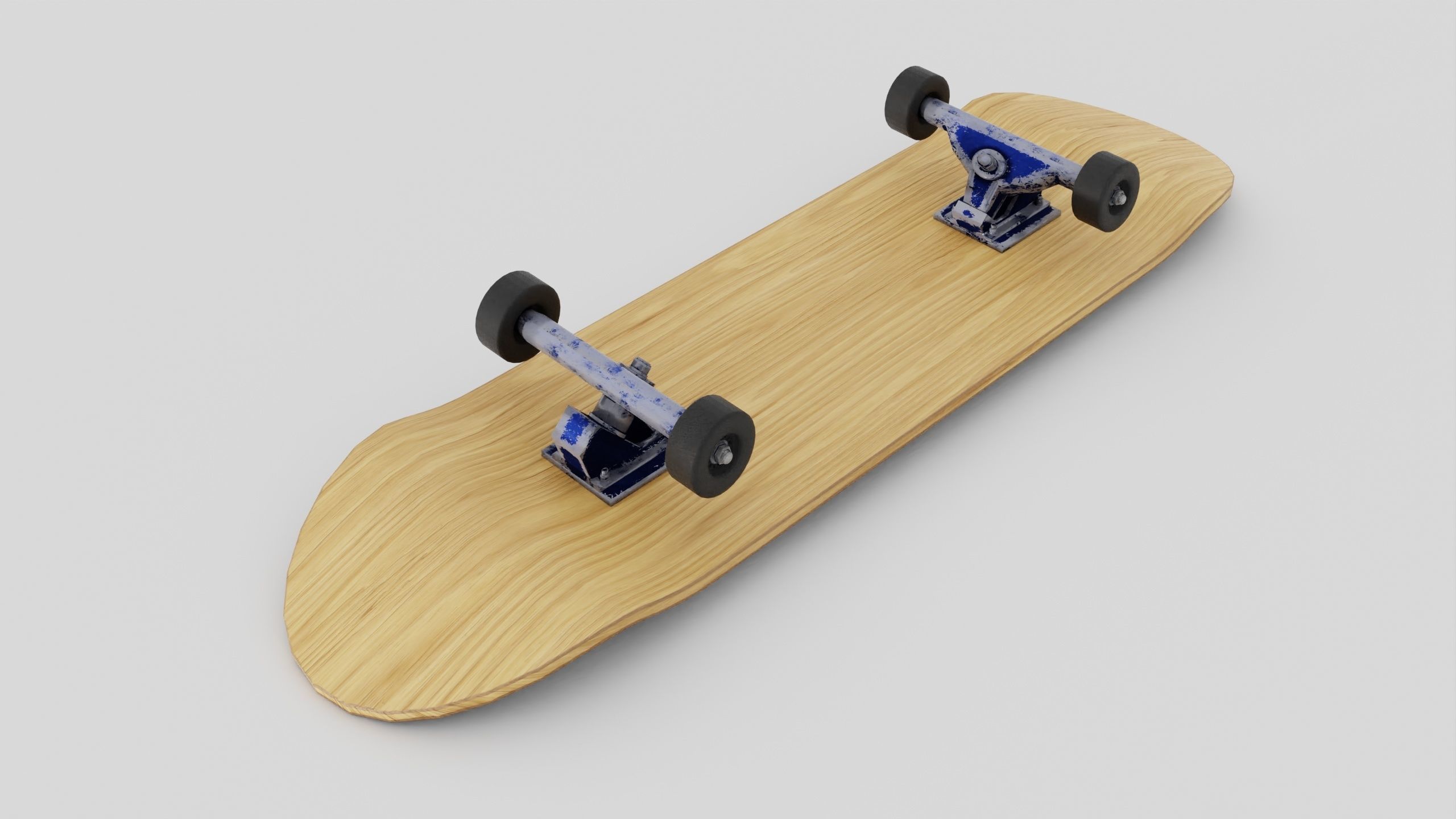 Skateboard wooden with wheels 3D model_5