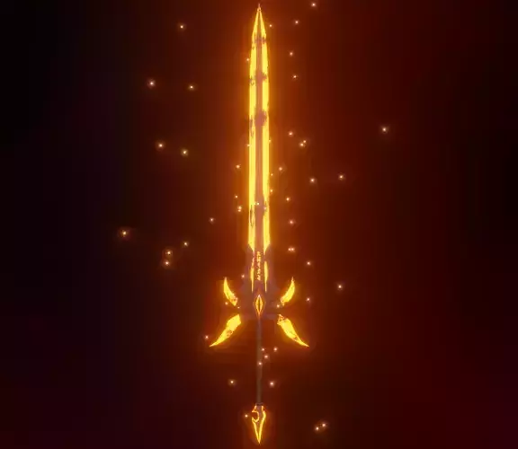 Cursed sword PBR  Low-poly 3D model