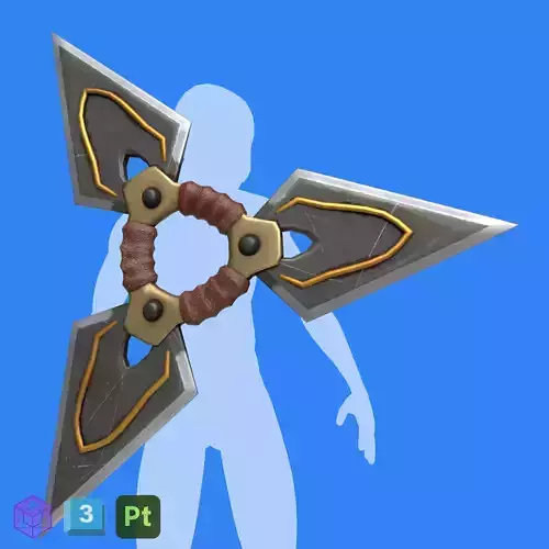 Fuma Shuriken Weapon for Games and Animation