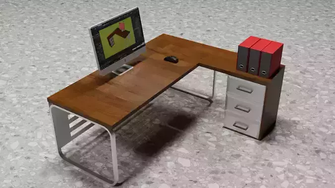 Modern Office Desk 3d free