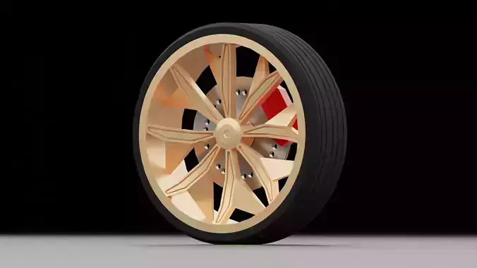 Custom Sport Wheel Free low-poly 3D model