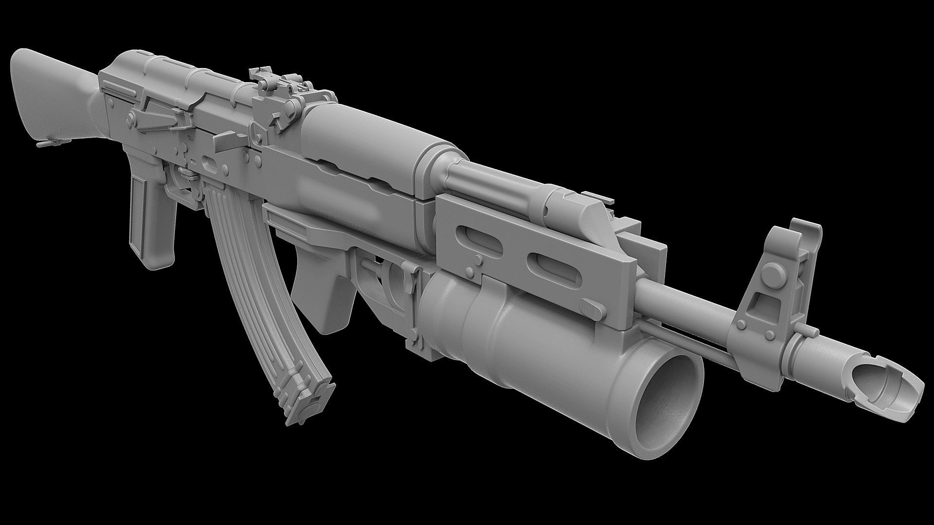 Ak 74 Rifle GP 25 3D model_8