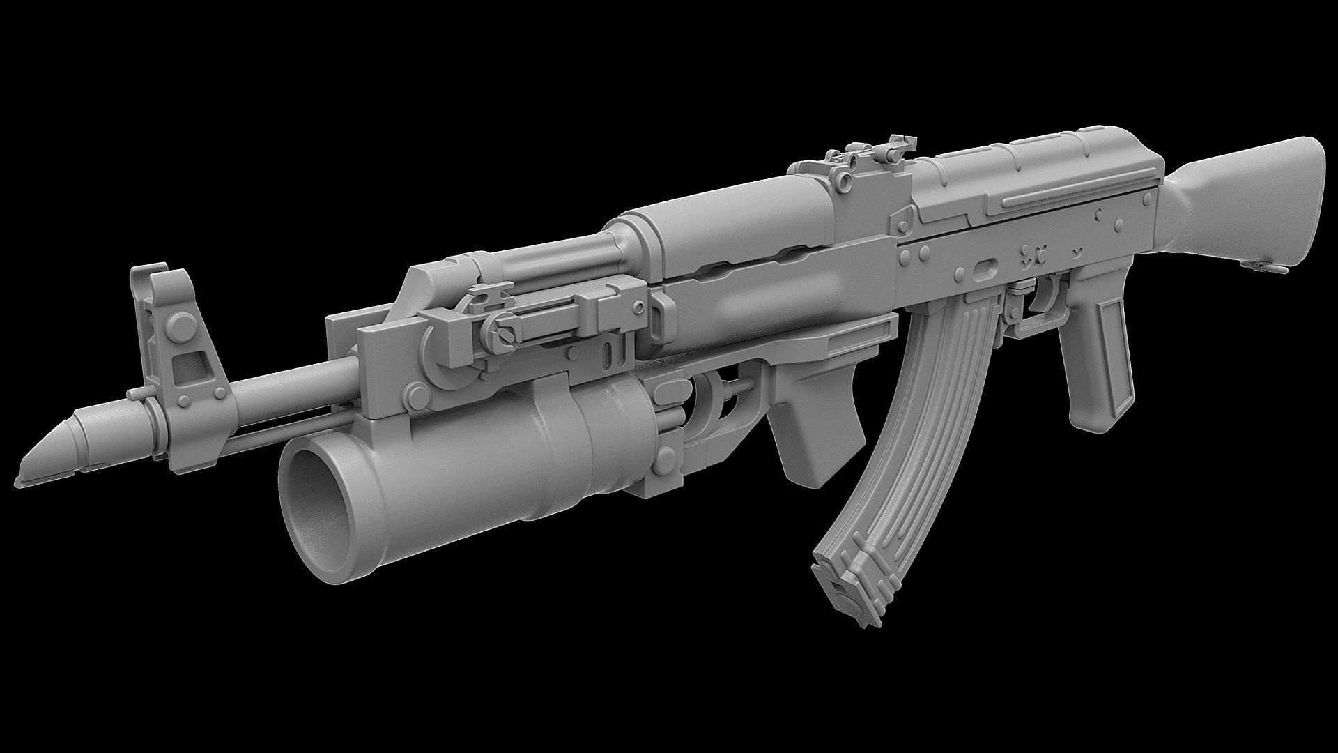 Ak 74 Rifle GP 25 3D model_5