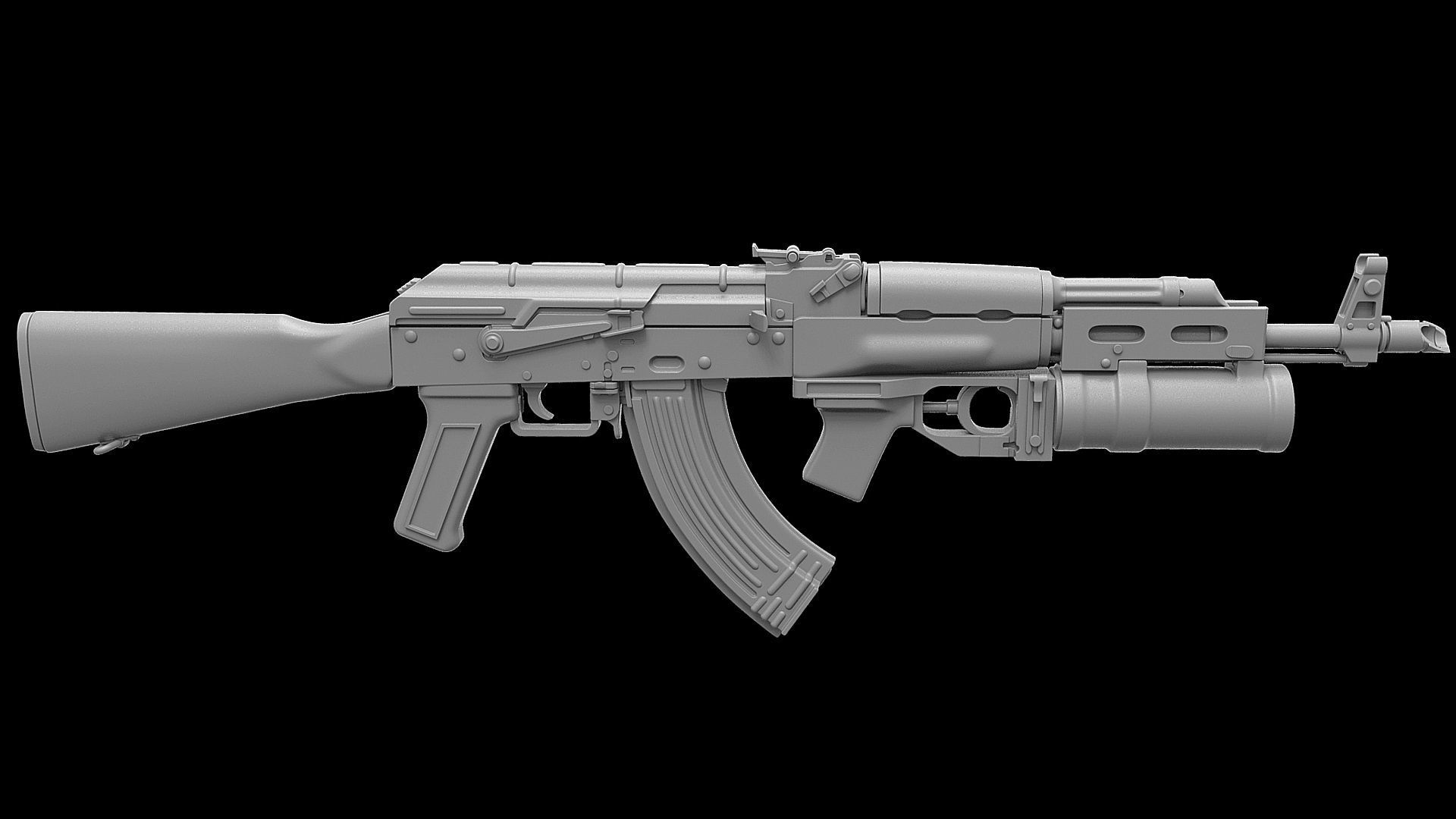 Ak 74 Rifle GP 25 3D model_3