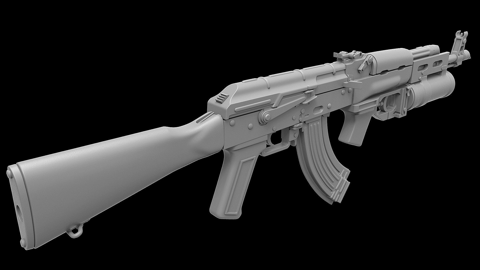 Ak 74 Rifle GP 25 3D model_7