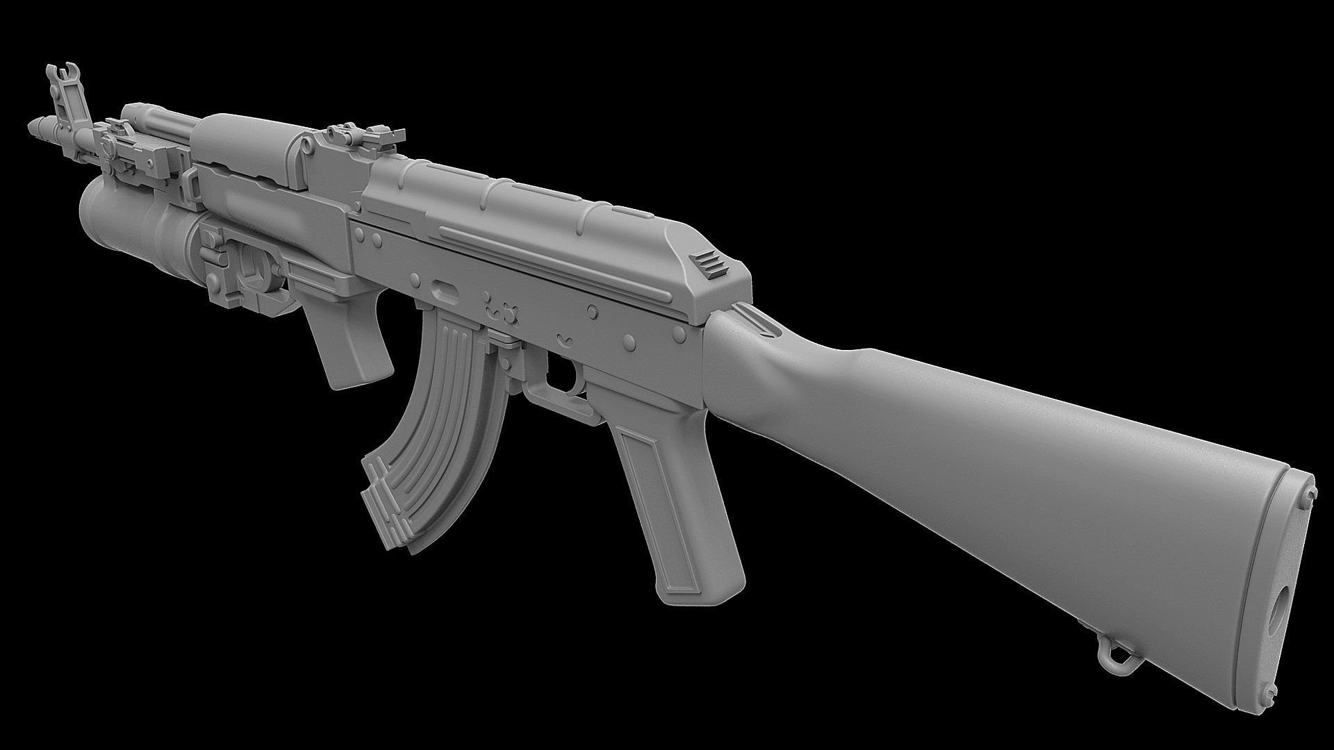 Ak 74 Rifle GP 25 3D model_6