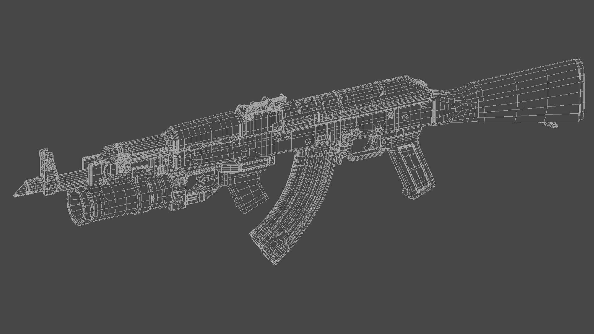 Ak 74 Rifle GP 25 3D model_2
