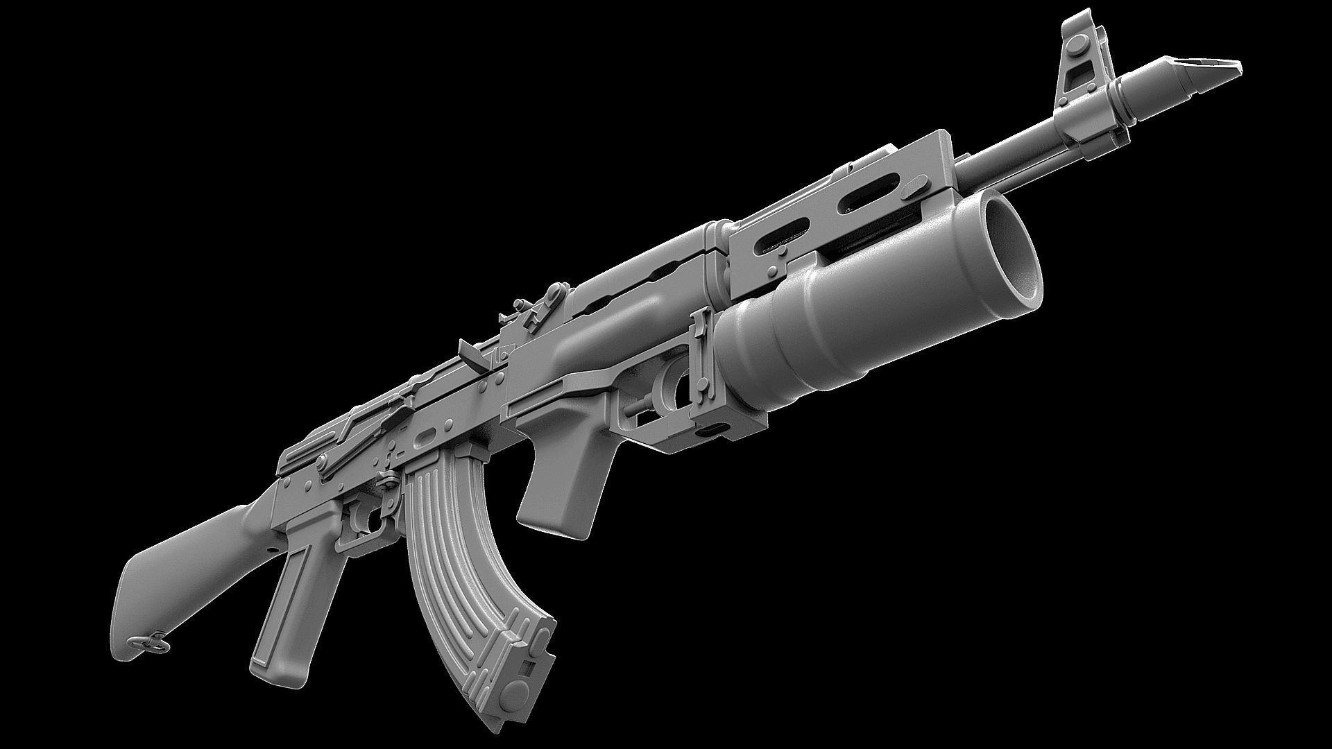 Ak 74 Rifle GP 25 3D model_9