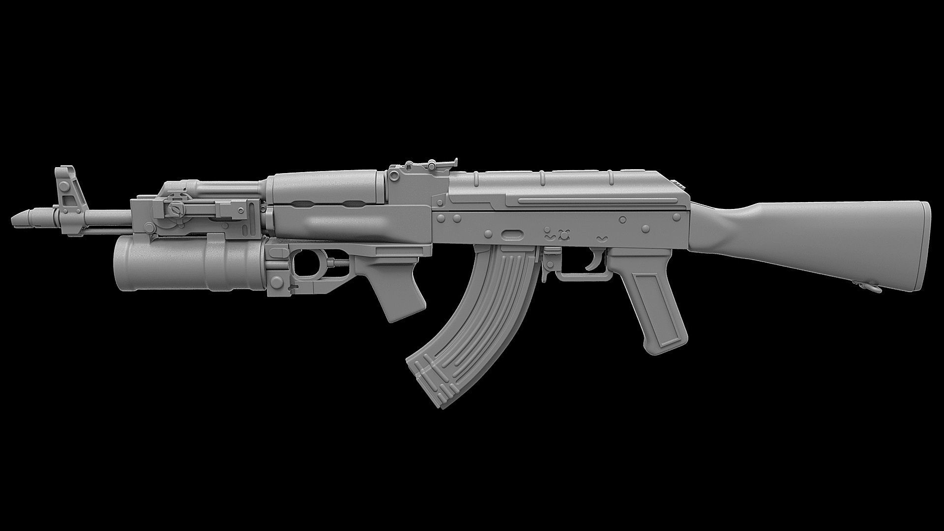 Ak 74 Rifle GP 25 3D model_4