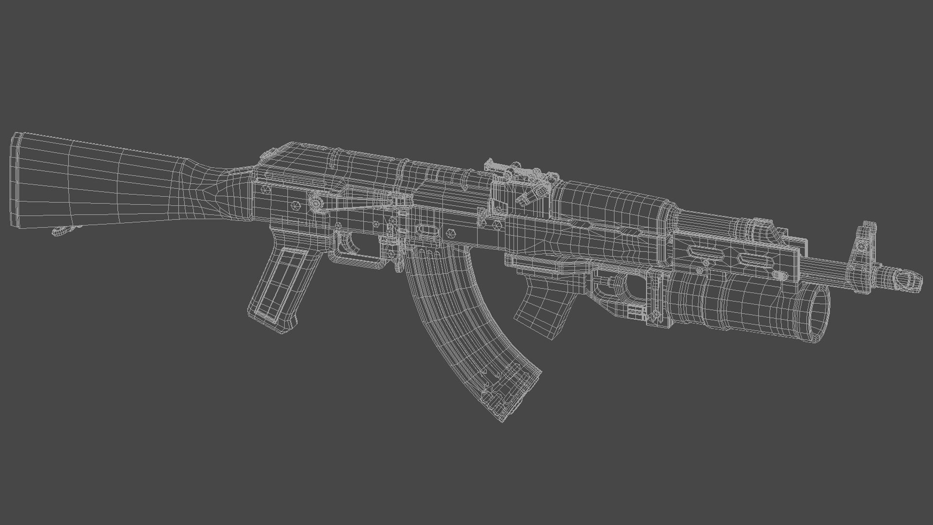 Ak 74 Rifle GP 25 3D model_1
