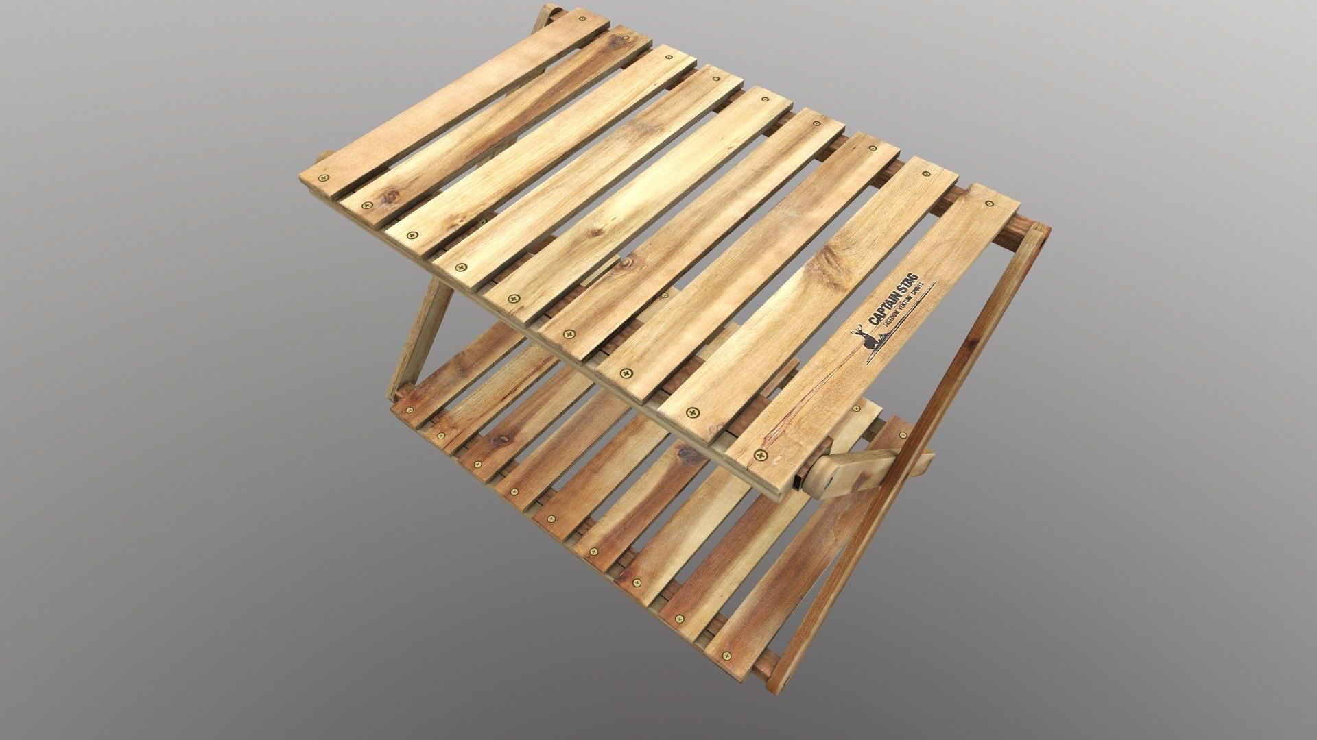 Foldable Wooden Rack Low-poly 3D model_7