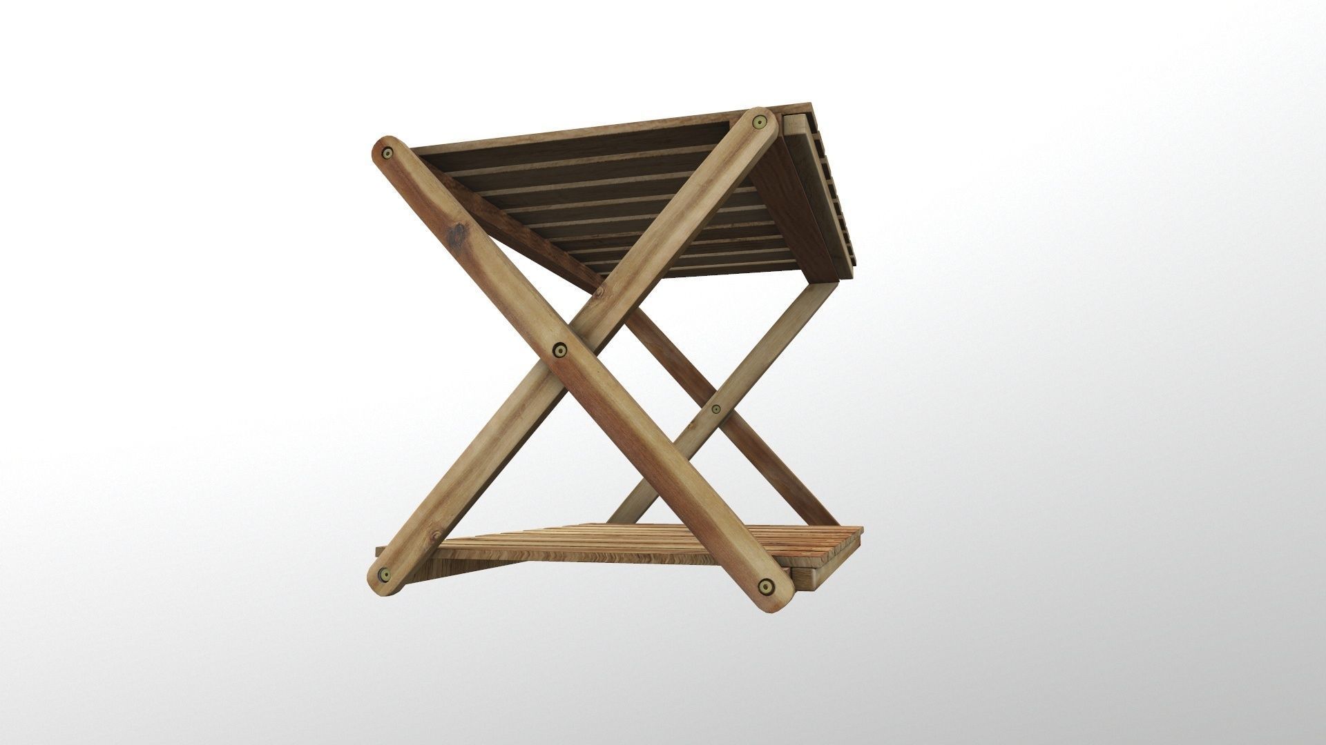 Foldable Wooden Rack Low-poly 3D model_8