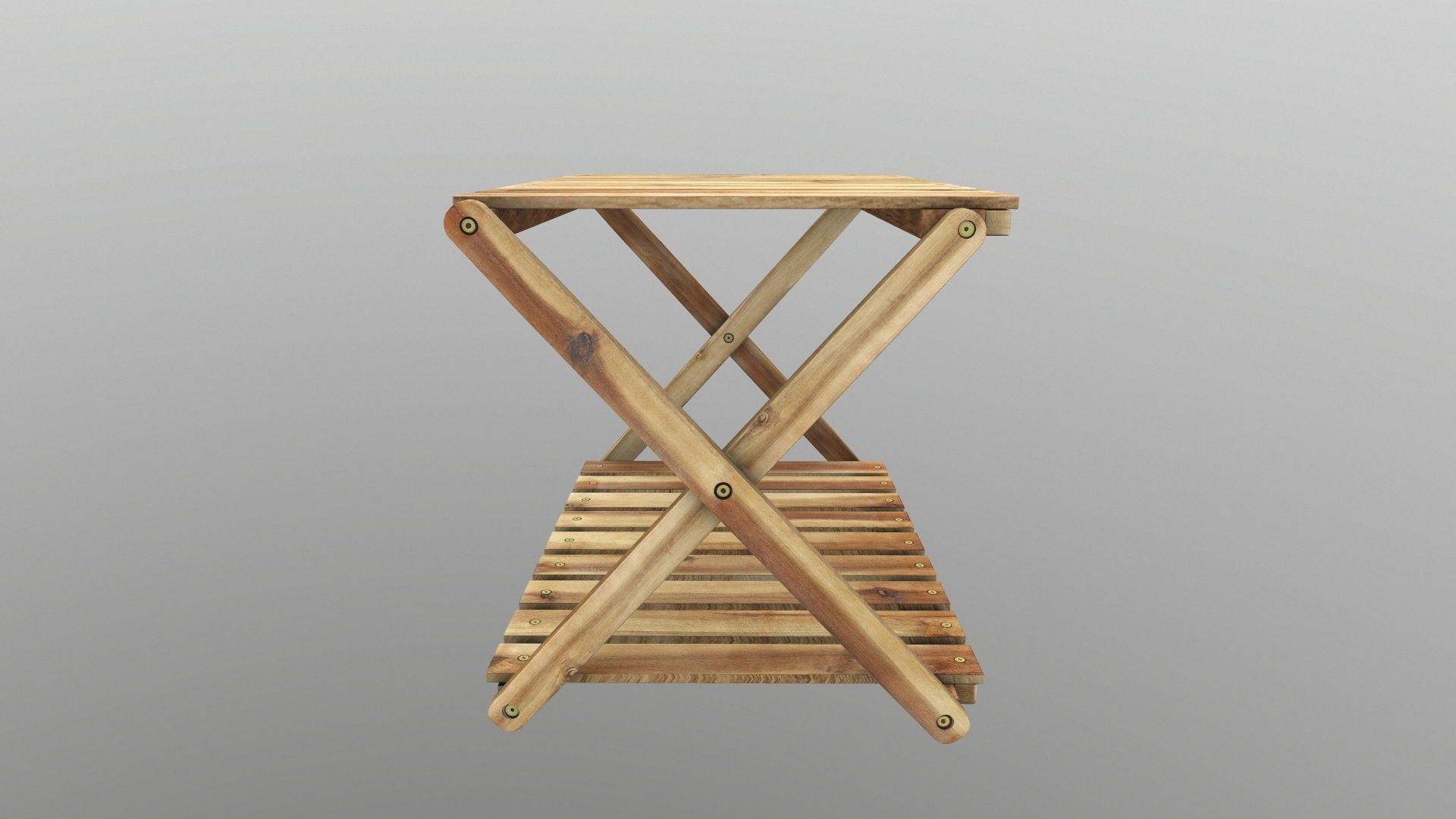 Foldable Wooden Rack Low-poly 3D model_2