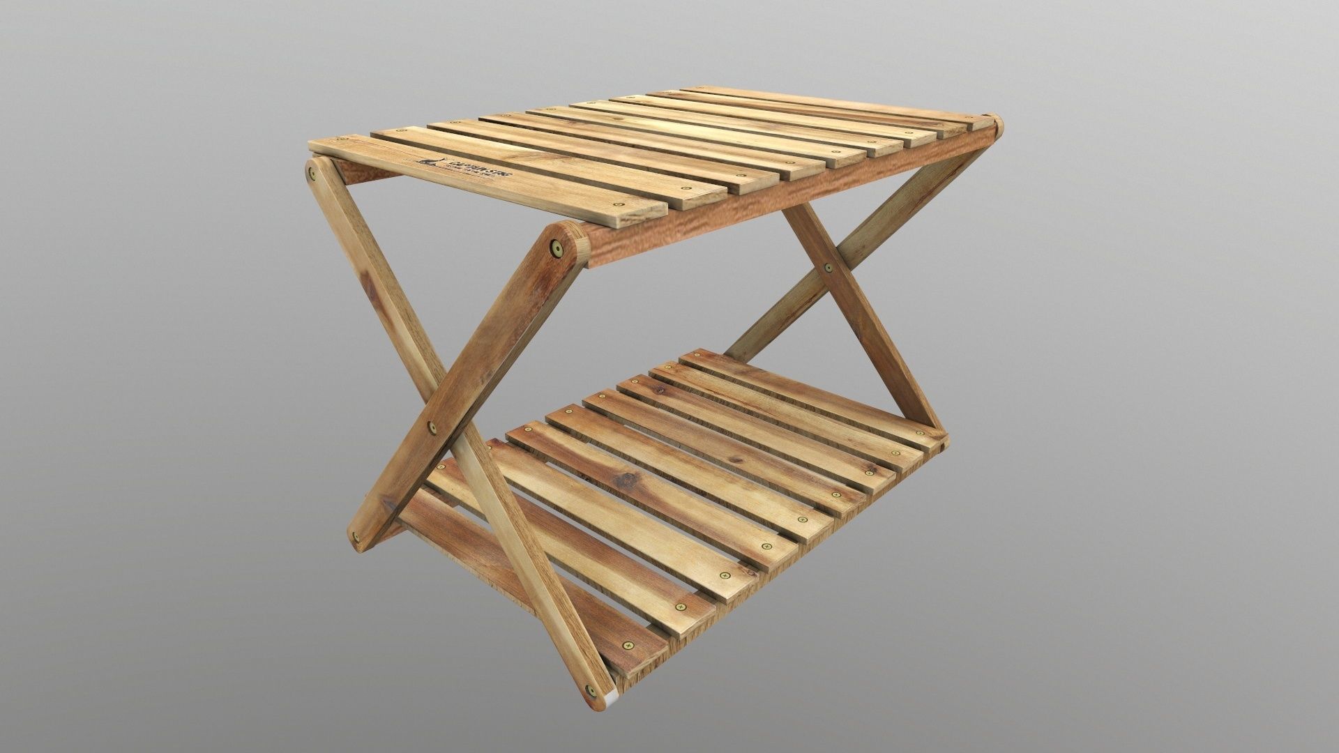 Foldable Wooden Rack Low-poly 3D model_5