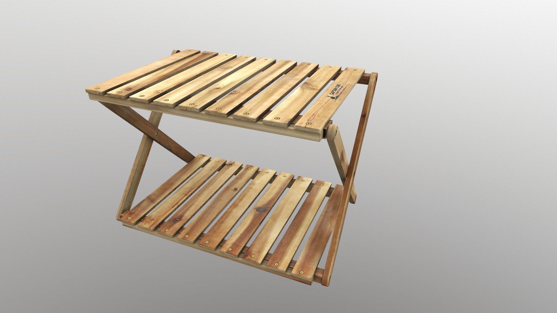 Foldable Wooden Rack Low-poly 3D model_10