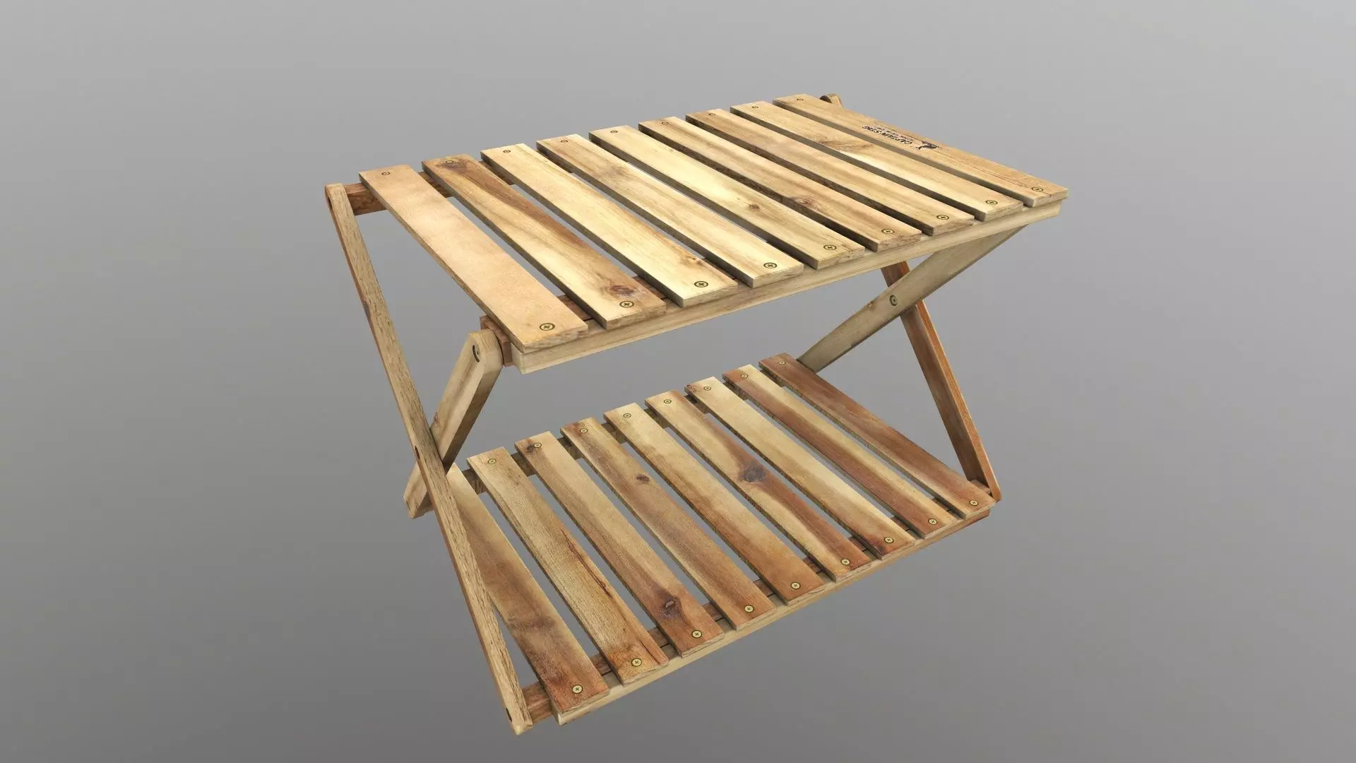 Foldable Wooden Rack Low-poly 3D model_0