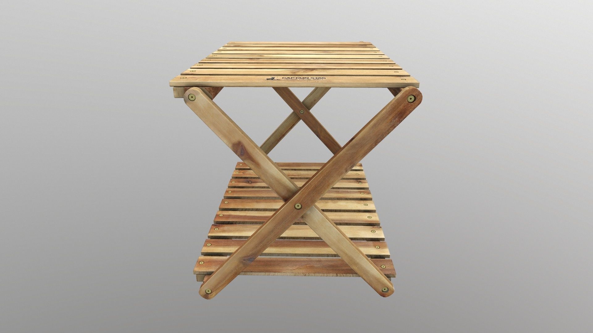 Foldable Wooden Rack Low-poly 3D model_6