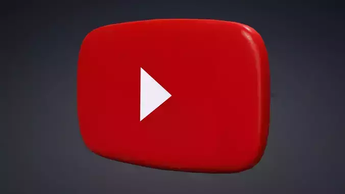 YOUTUBE LOGO FREE Low-poly 3D model