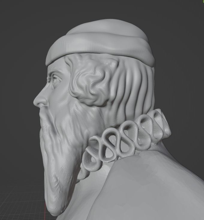 Johannes Gutenberg 3D print model_12