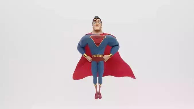Superman figurine flying in air