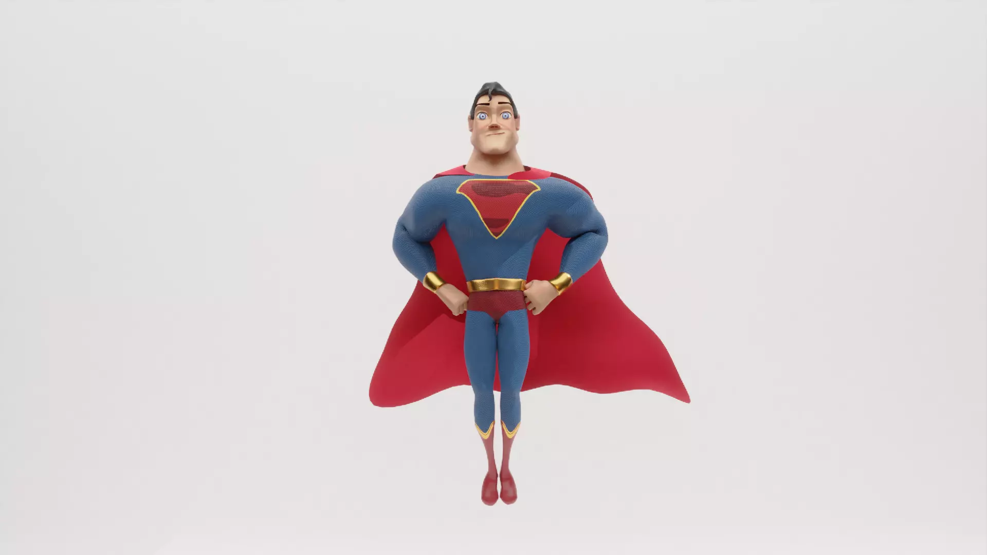 Superman figurine flying in air Low-poly 3D model