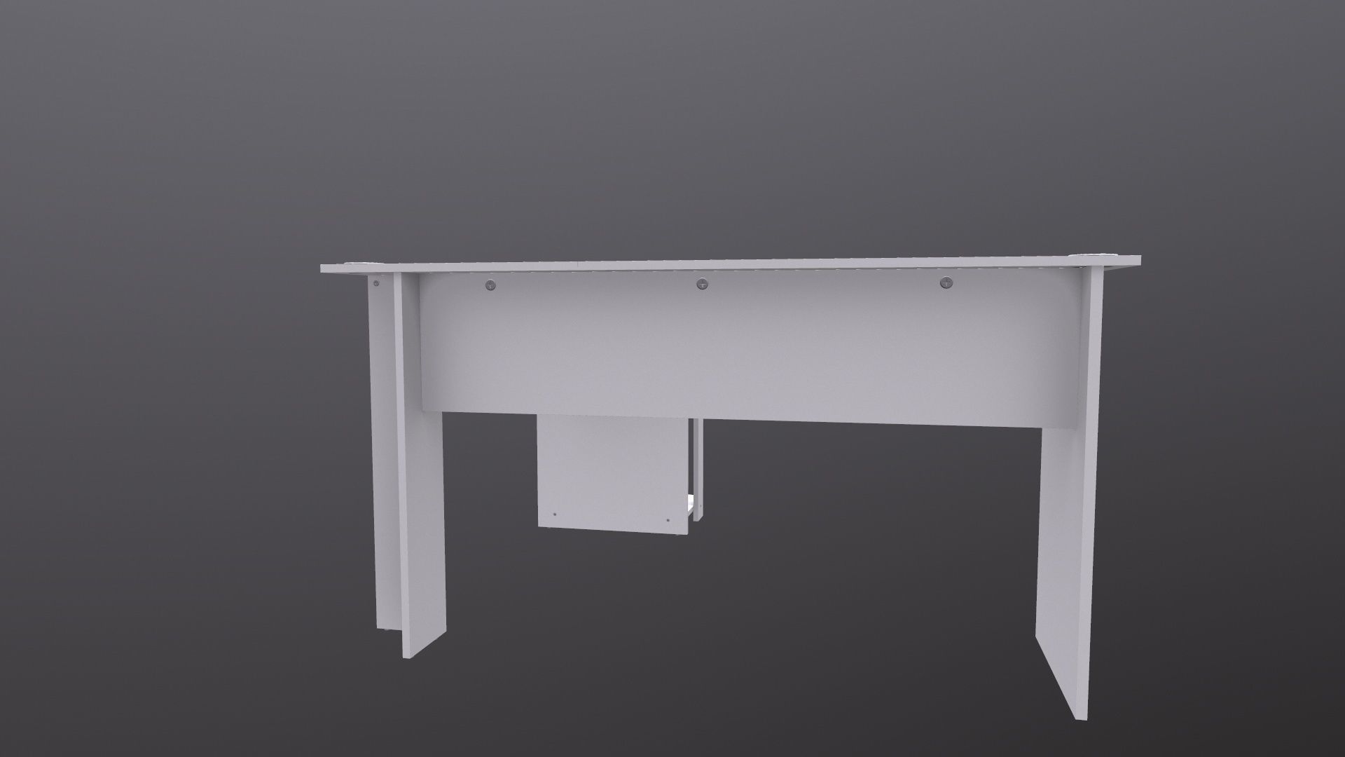 L shape Straight computer desk 3D model_11