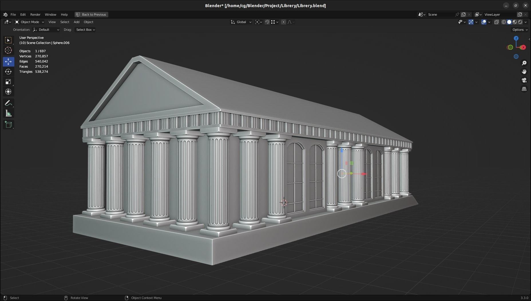Building with columns 3D model_5