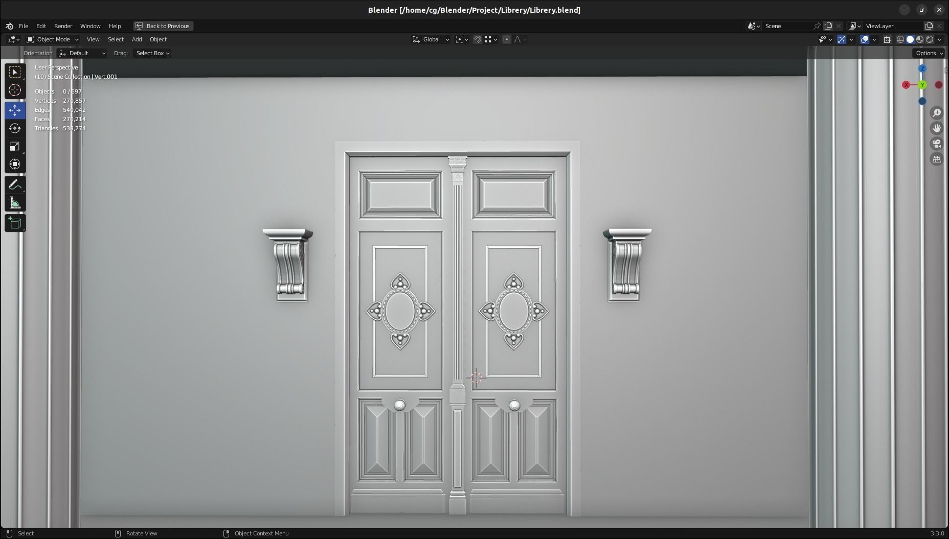 Building with columns 3D model_3