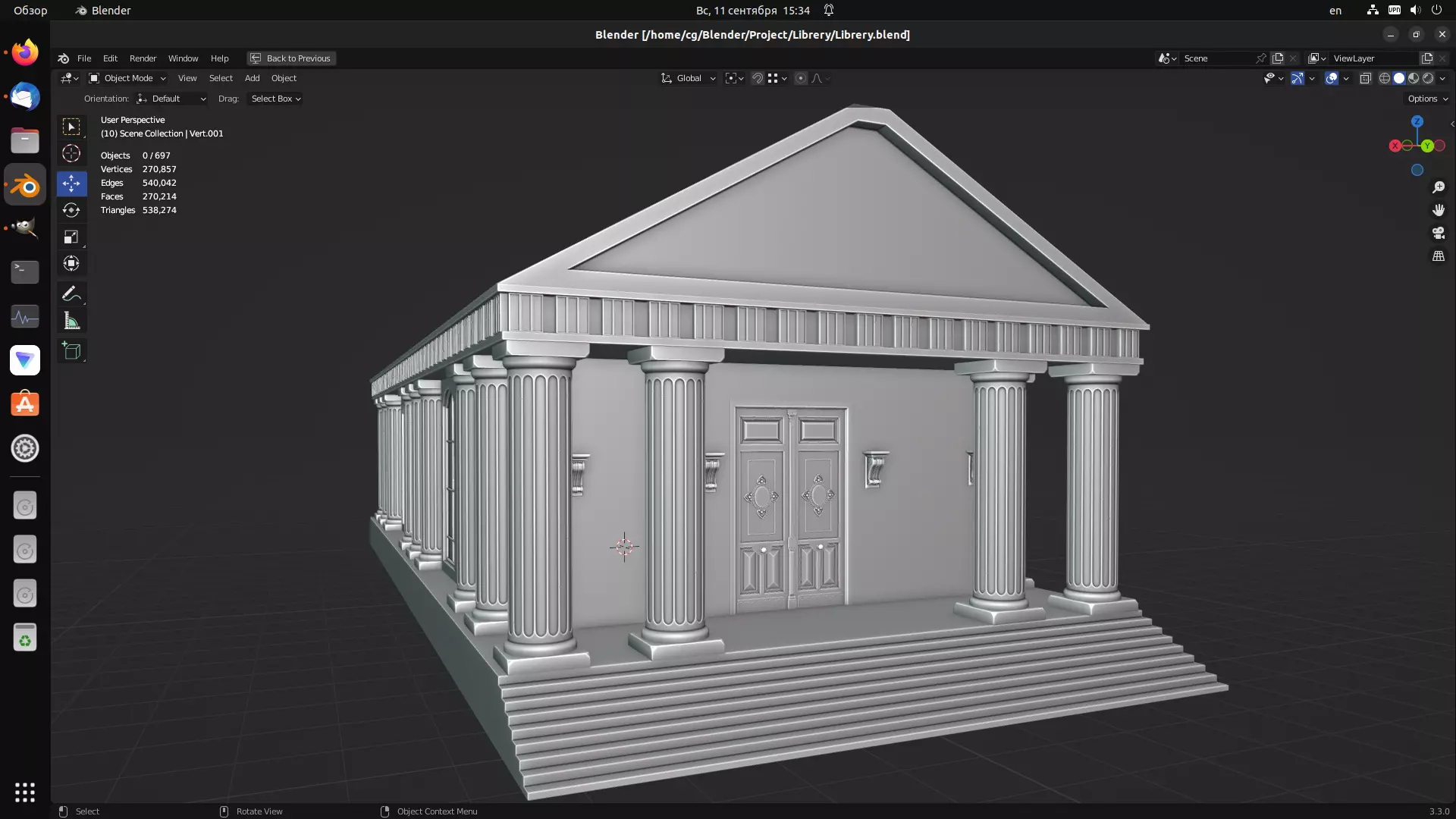 Building with columns 3D model_0