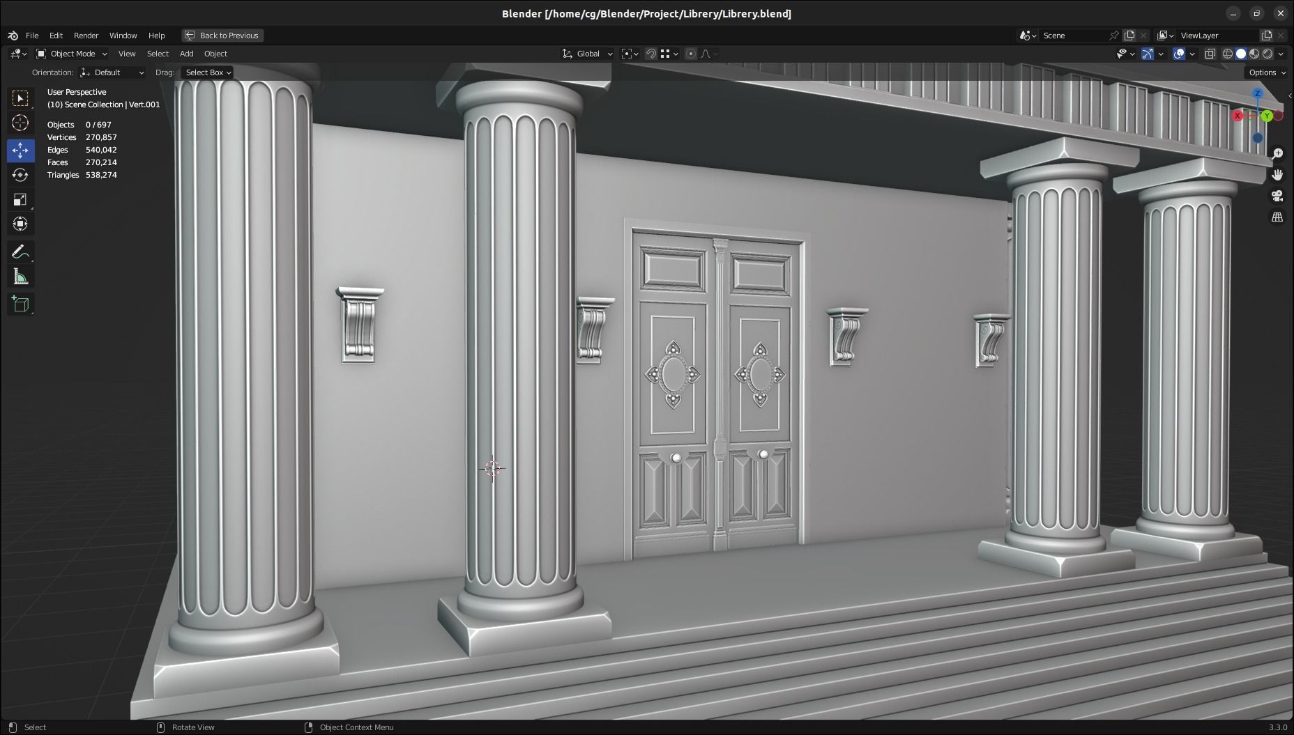 Building with columns 3D model_2