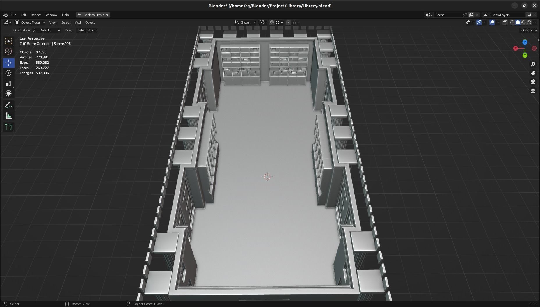 Building with columns 3D model_9