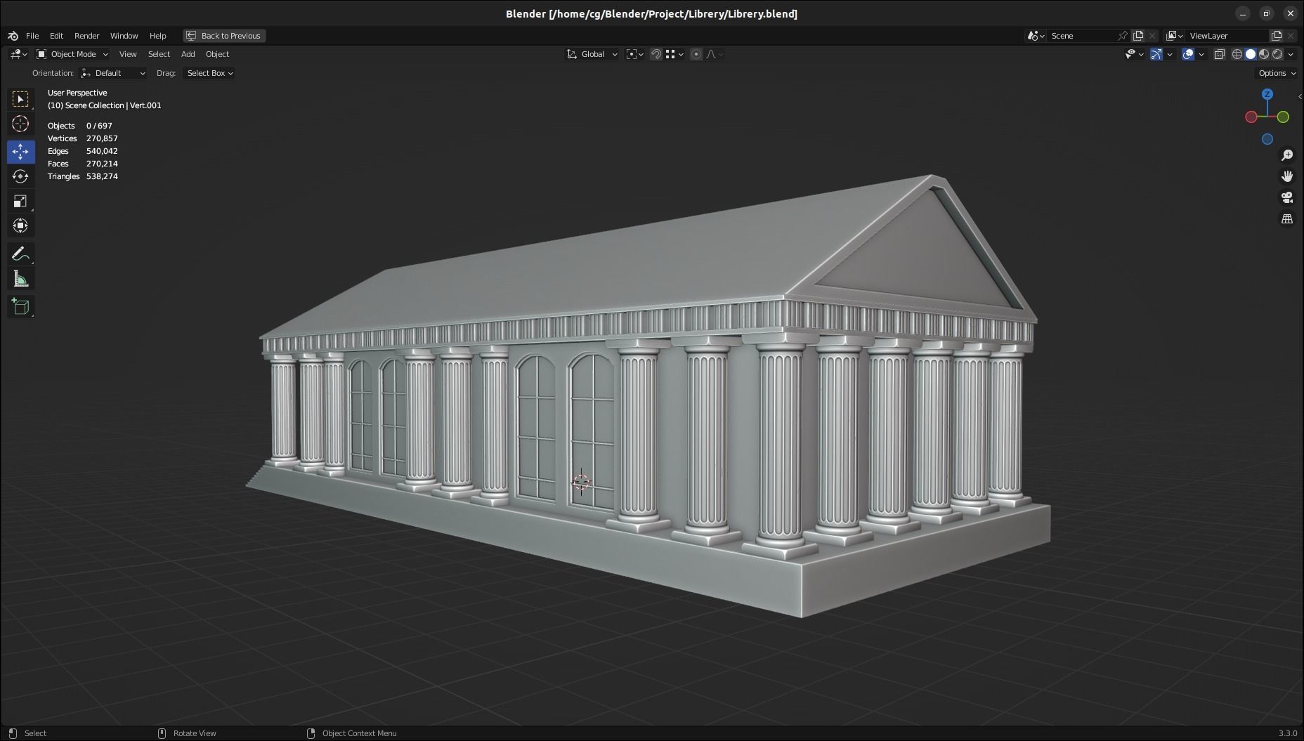 Building with columns 3D model_4