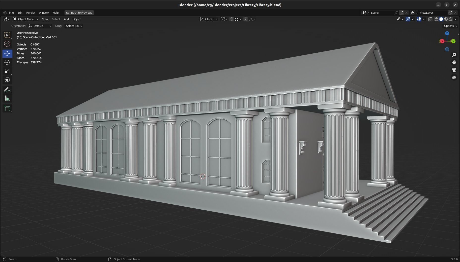 Building with columns 3D model_1