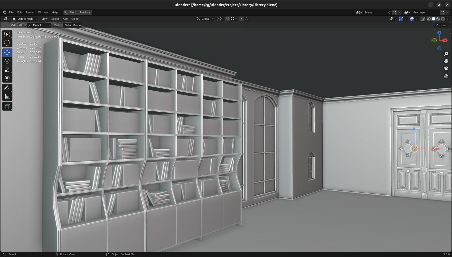 Building with columns 3D model_8