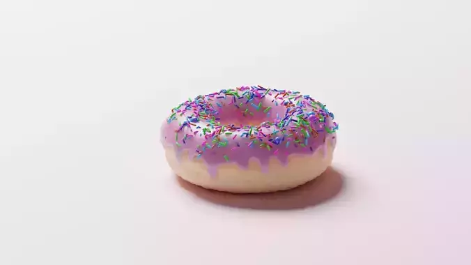 3D Donut Model with sprinkles