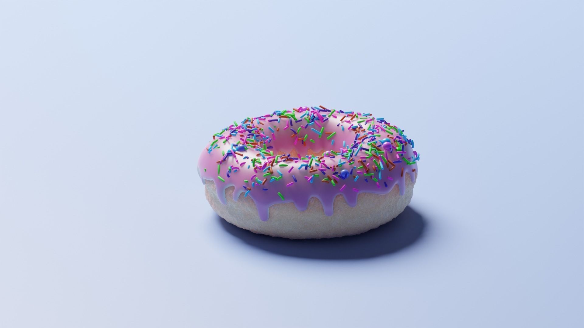 3D Donut Model with sprinkles 3D model_1