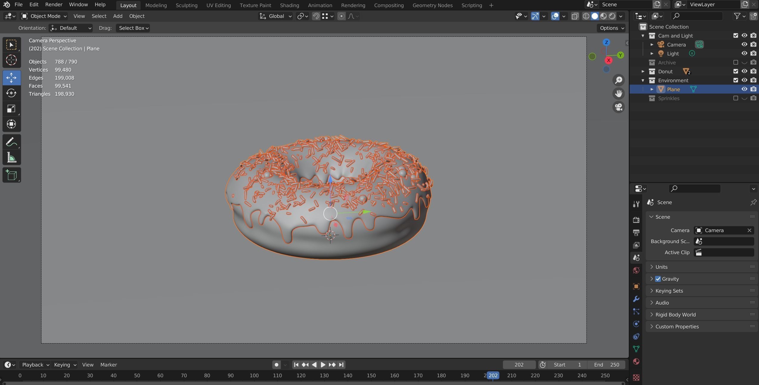 3D Donut Model with sprinkles 3D model_4