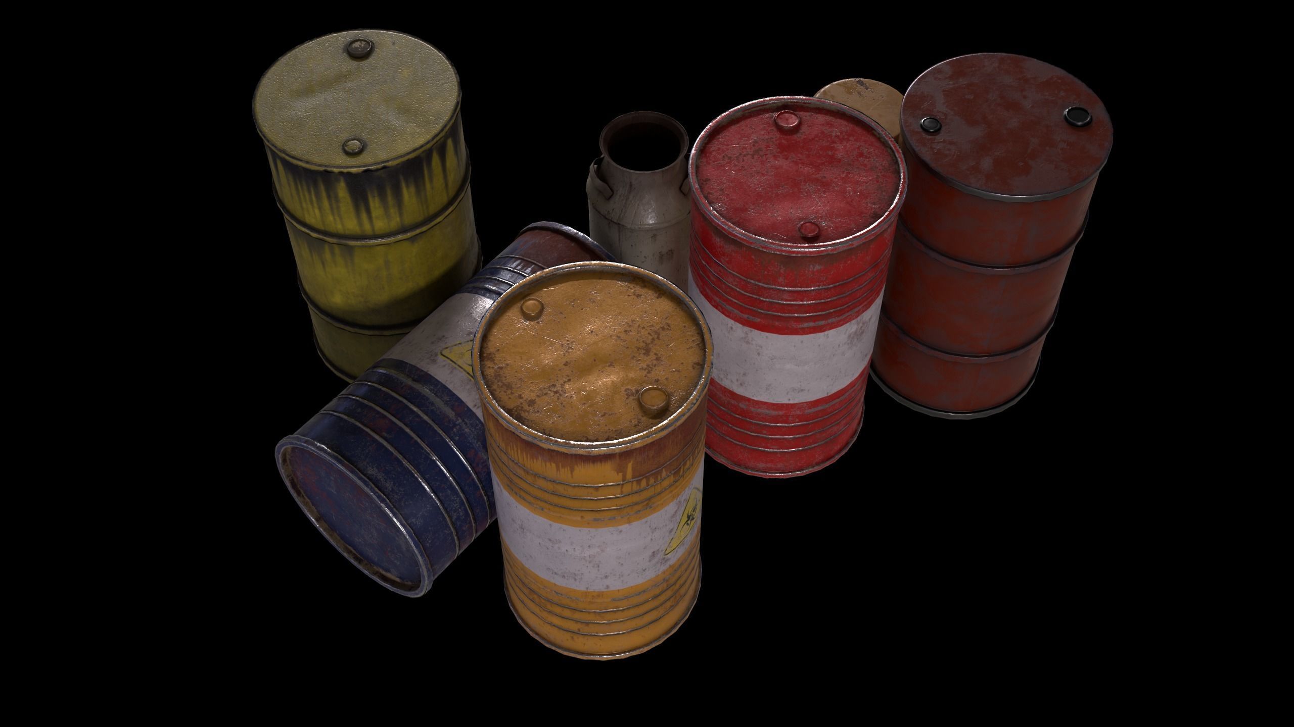 Barrels pack Low-poly 3D model_3