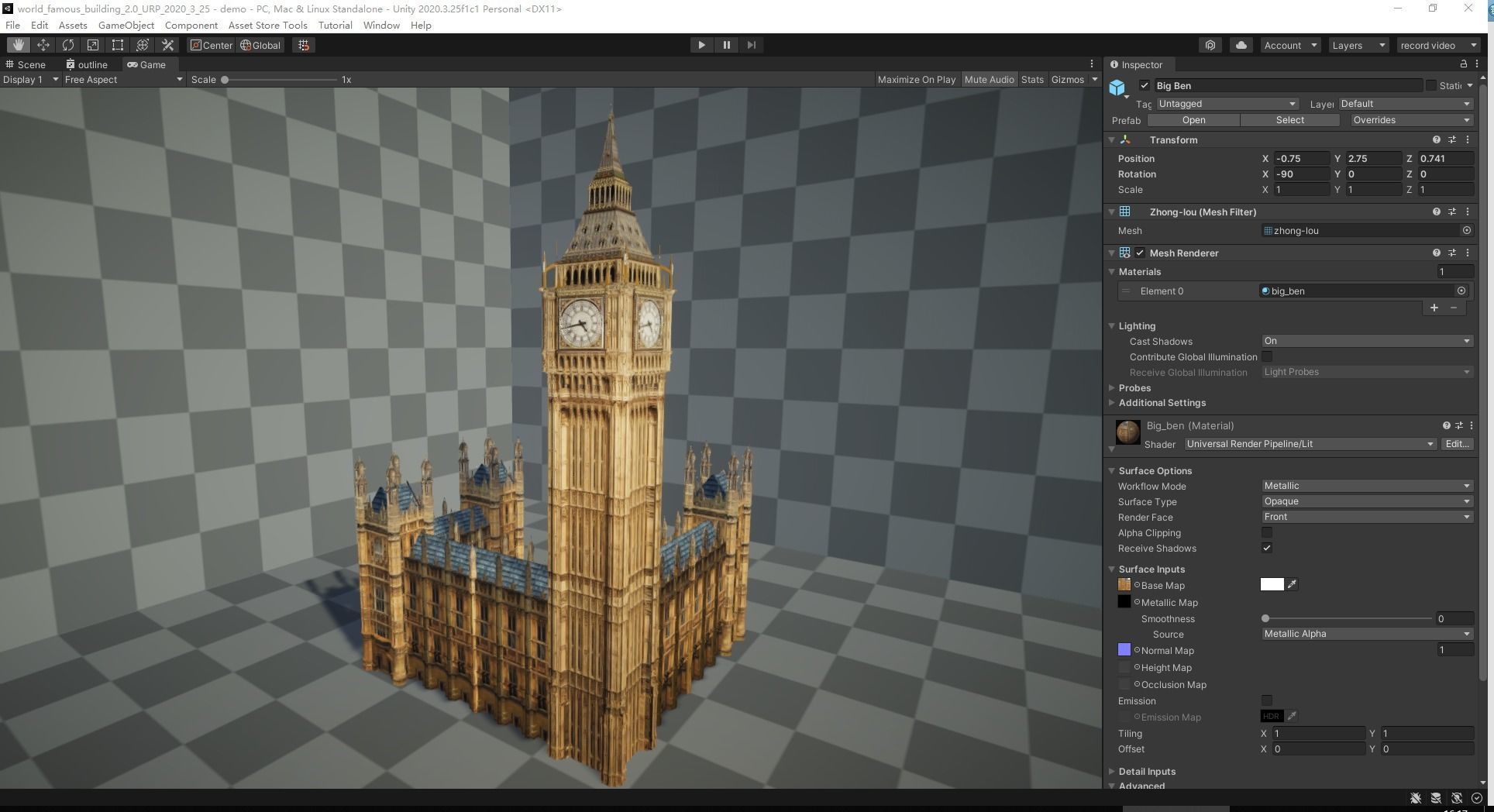 Big Ben Low-poly 3D model_2