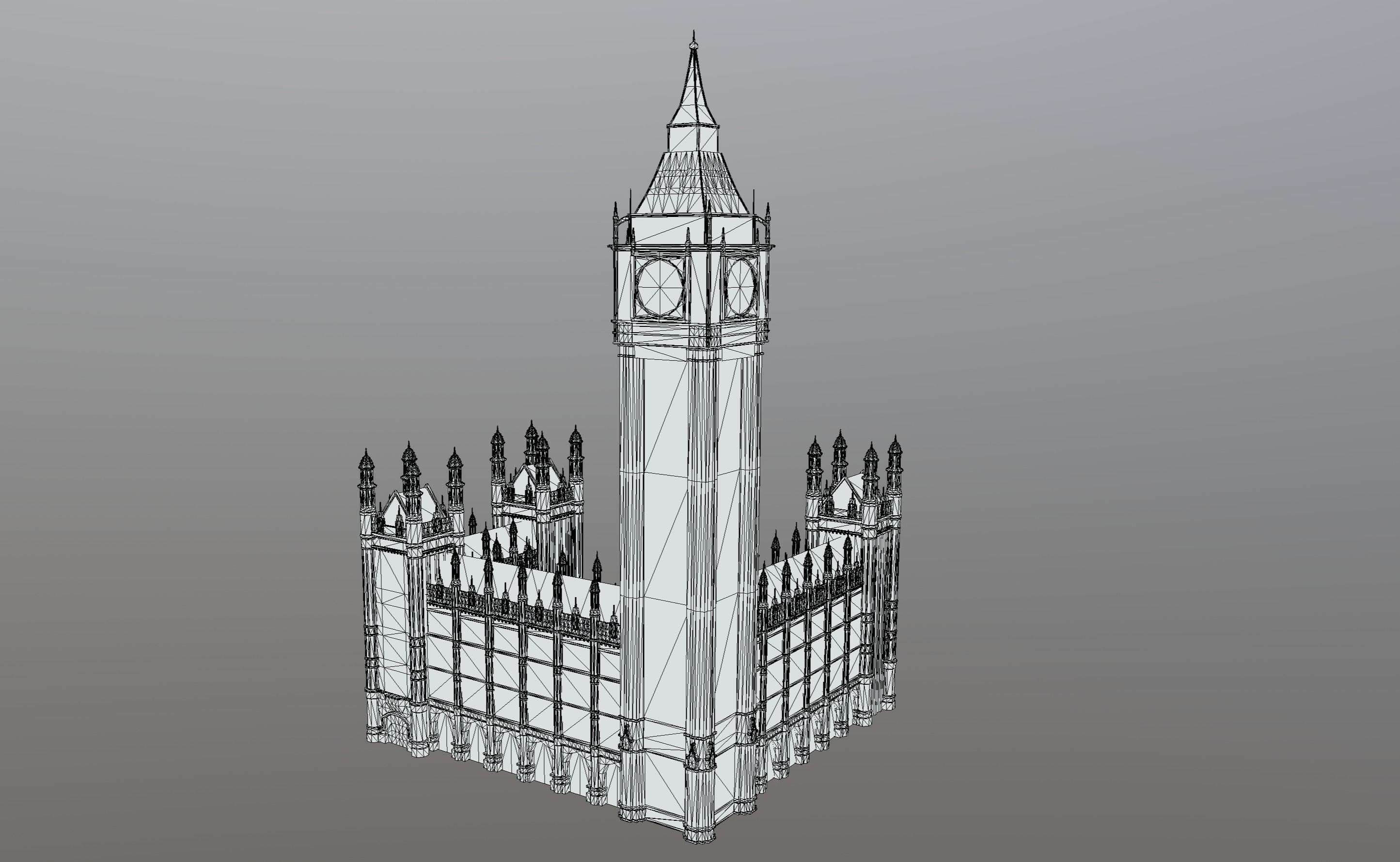 Big Ben Low-poly 3D model_8
