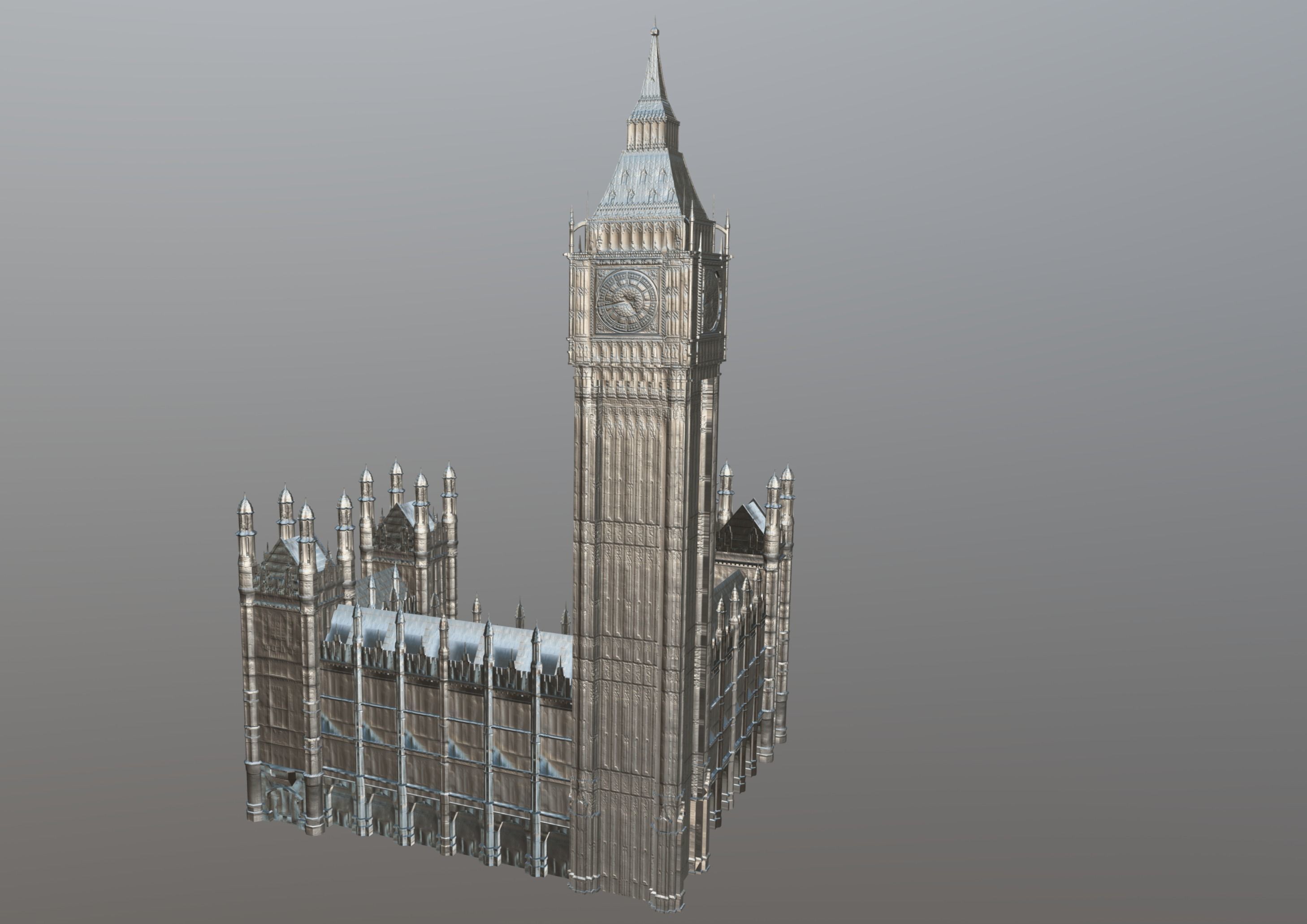 Big Ben Low-poly 3D model_9
